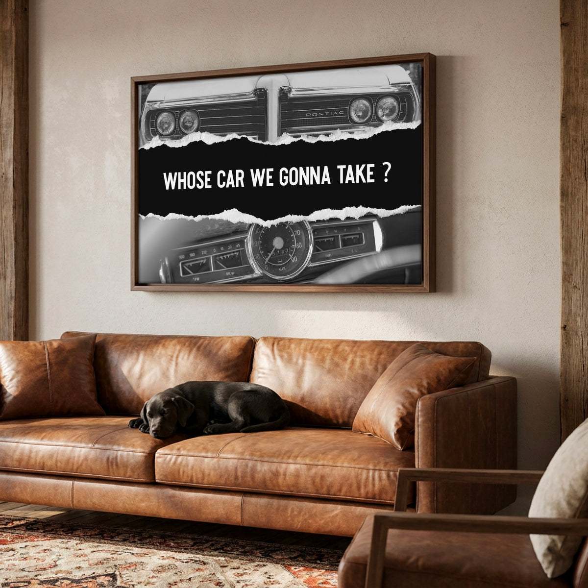 The Town Movie Quote: Whose Car We Gonna Take - Retro Black & White Photo Art Print