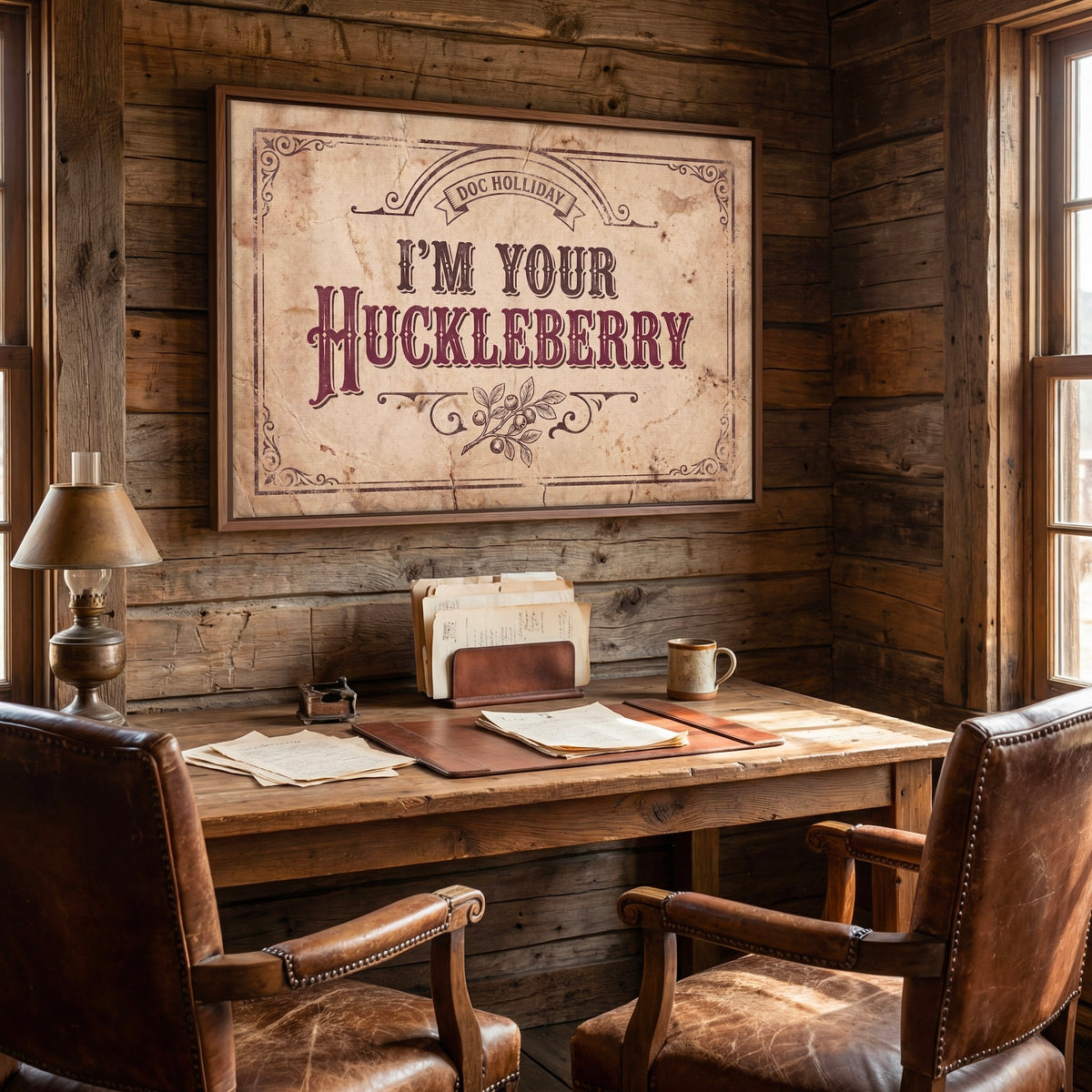I'm Your Huckleberry: Doc Holliday Tombstone Movie Quote - Rustic Vintage Old West Art Print
