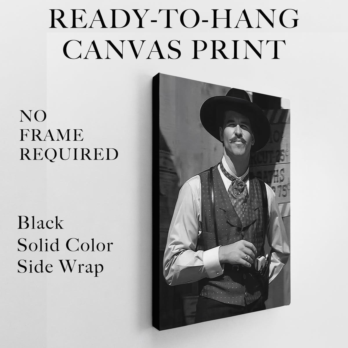 Val Kilmer as Doc Holliday in Tombstone Movie: Black & White Photo Art Print