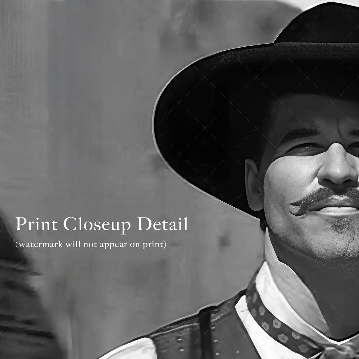 Val Kilmer as Doc Holliday in Tombstone Movie: Black & White Photo Art Print