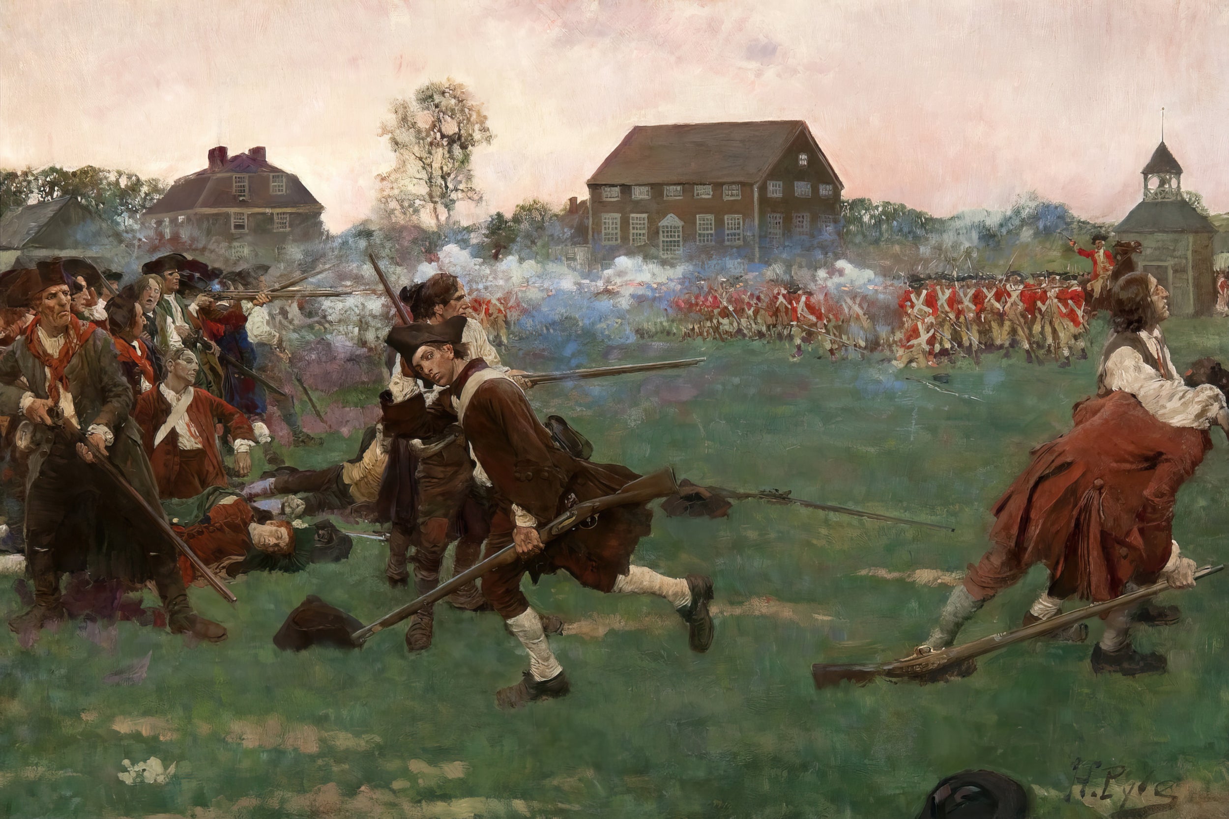 The Fight on Lexington Common, April 19, 1775 (Painting)