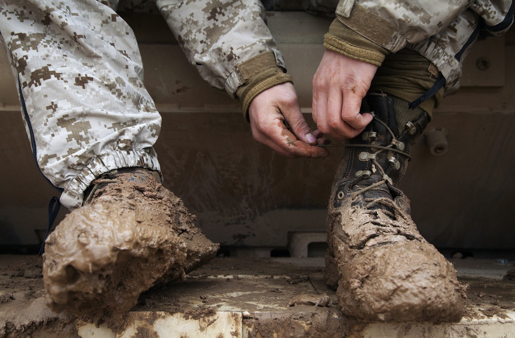 Battlefield Fallujah Marine Corps Structure & Ranks - Image of muddy military boots
