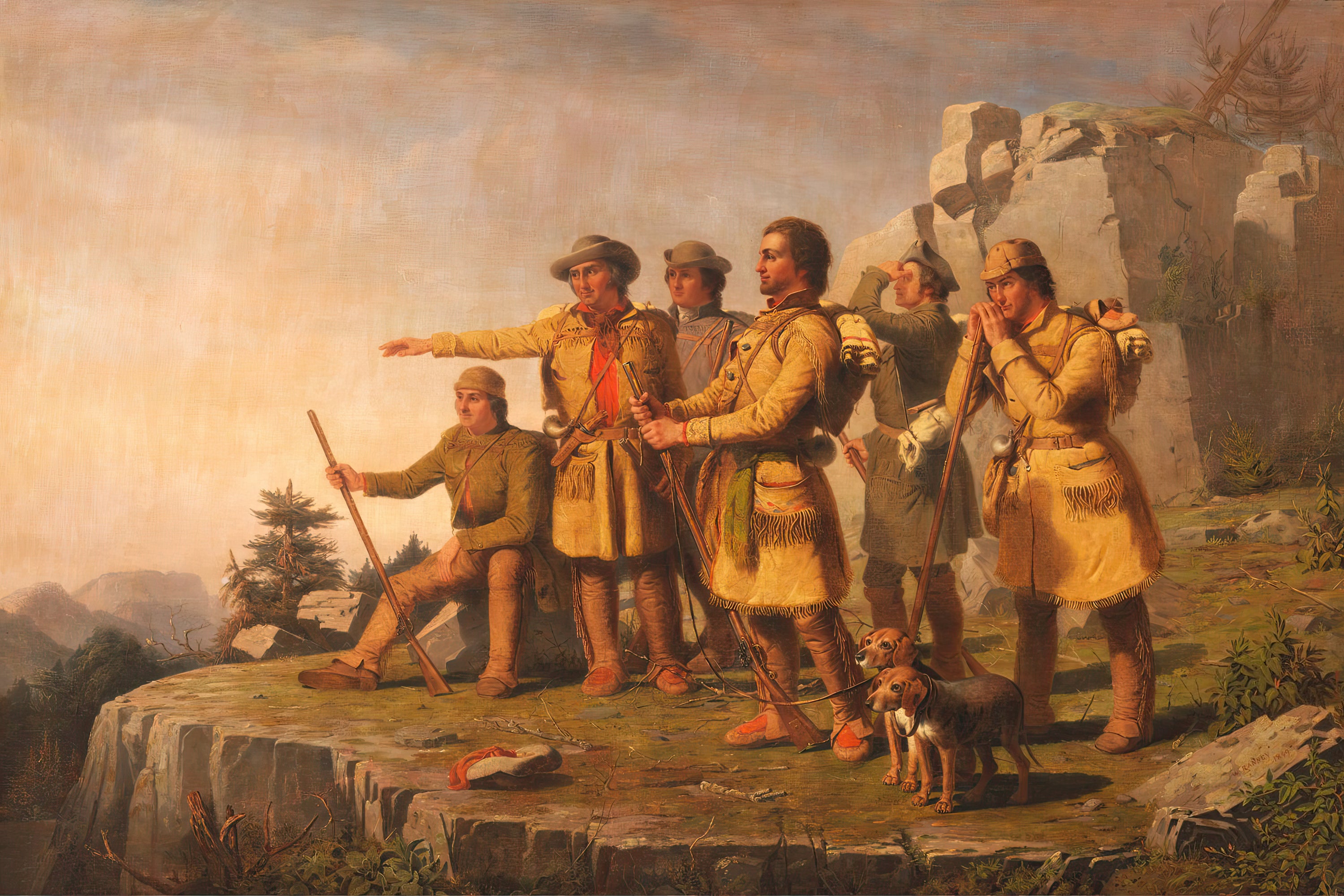 The Way to the West - Daniel Boone - Painting titled Boone's First View of Kentucky by William Tylee Ranney