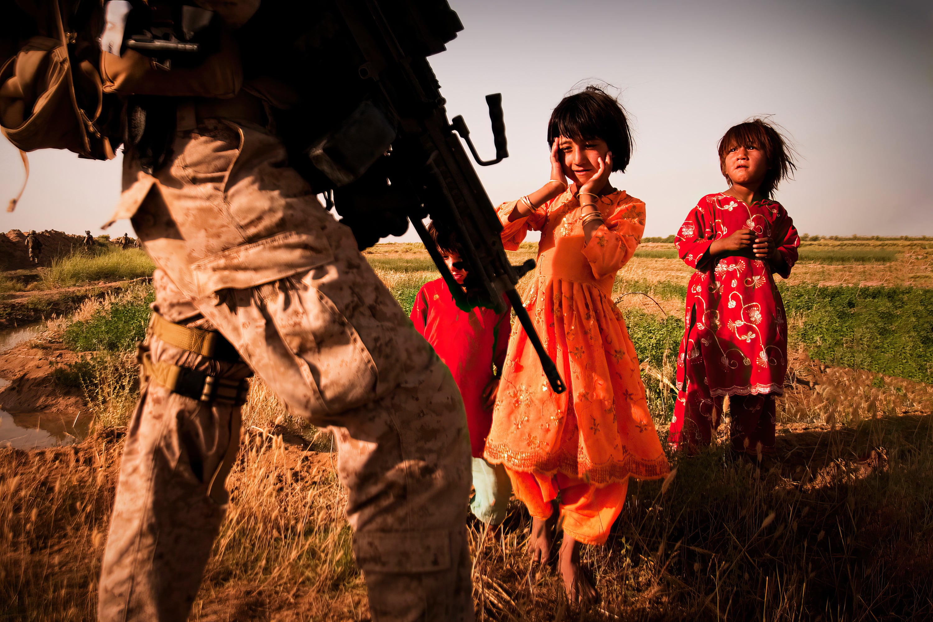 Afghan Girls & Marine Gunner (Photography)