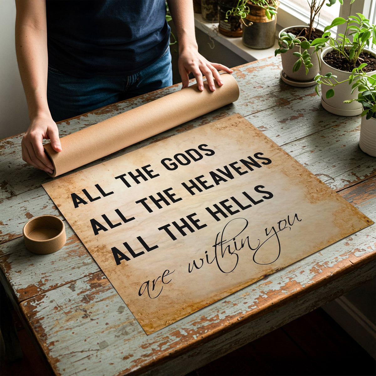 13 Hours Benghazi Movie Quote: All the Gods, All the Heavens, All the Hells are Within You - Rustic Western Art Print