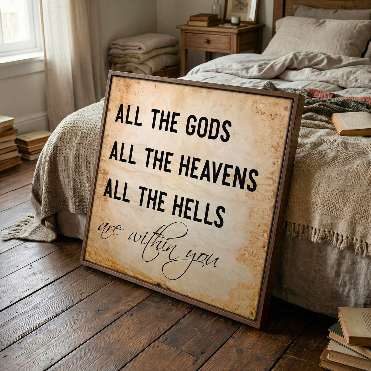 13 Hours Benghazi Movie Quote: All the Gods, All the Heavens, All the Hells are Within You - Rustic Western Art Print