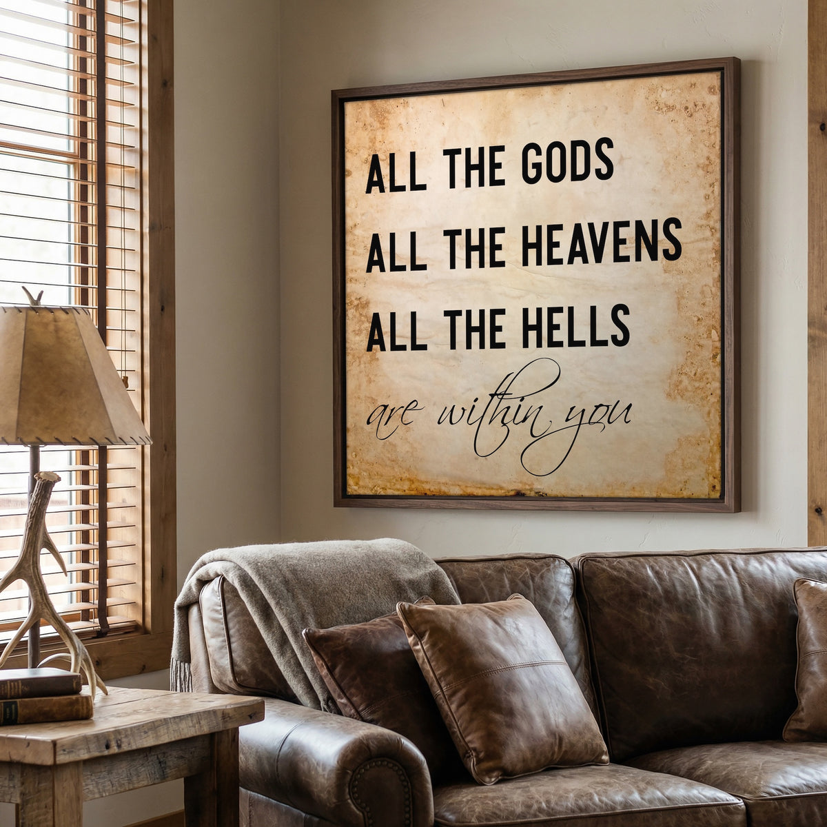 13 Hours Benghazi Movie Quote: All the Gods, All the Heavens, All the Hells are Within You - Rustic Western Art Print
