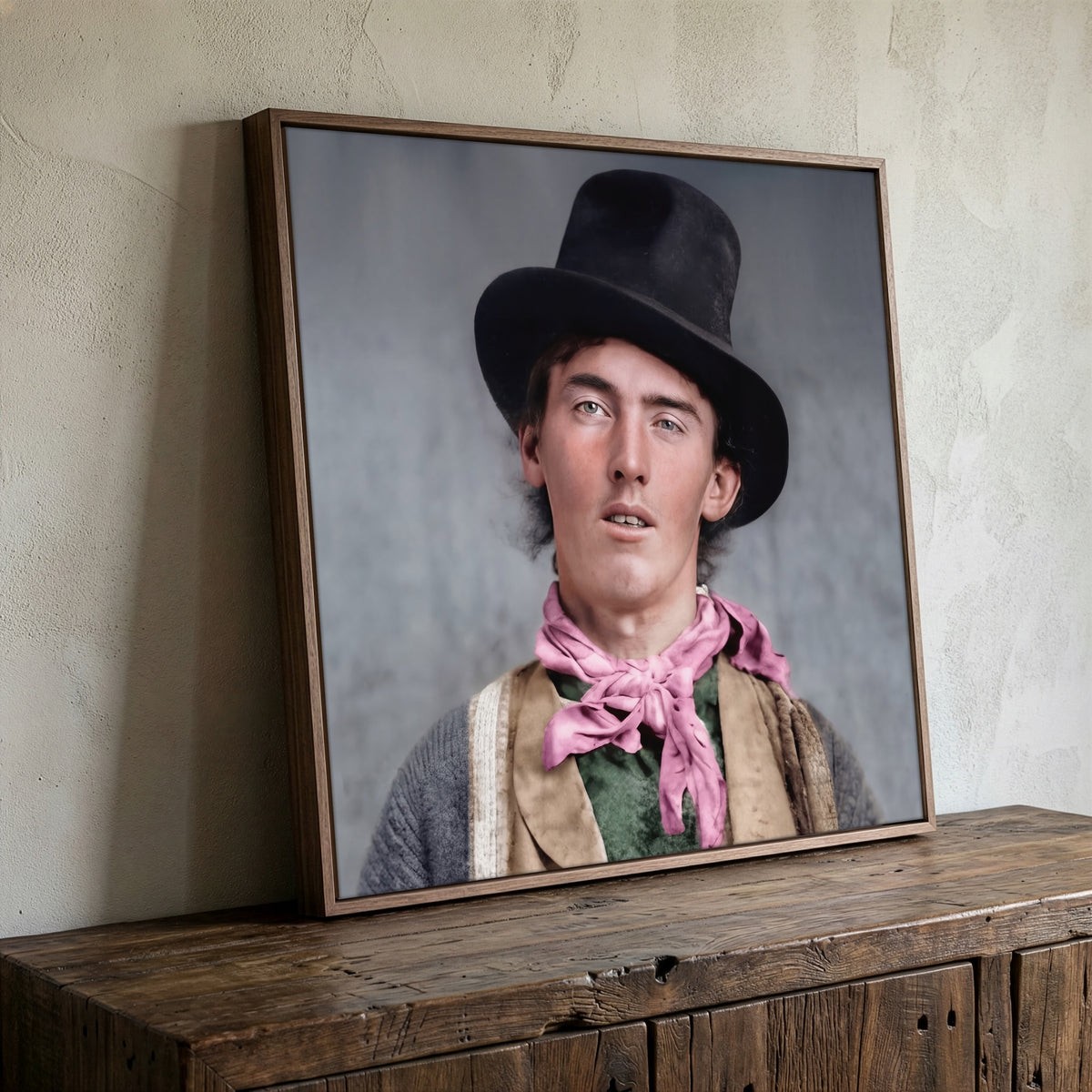 Billy the Kid Portrait: Restored Colorized Vintage Old West Outlaw Photo Art Print
