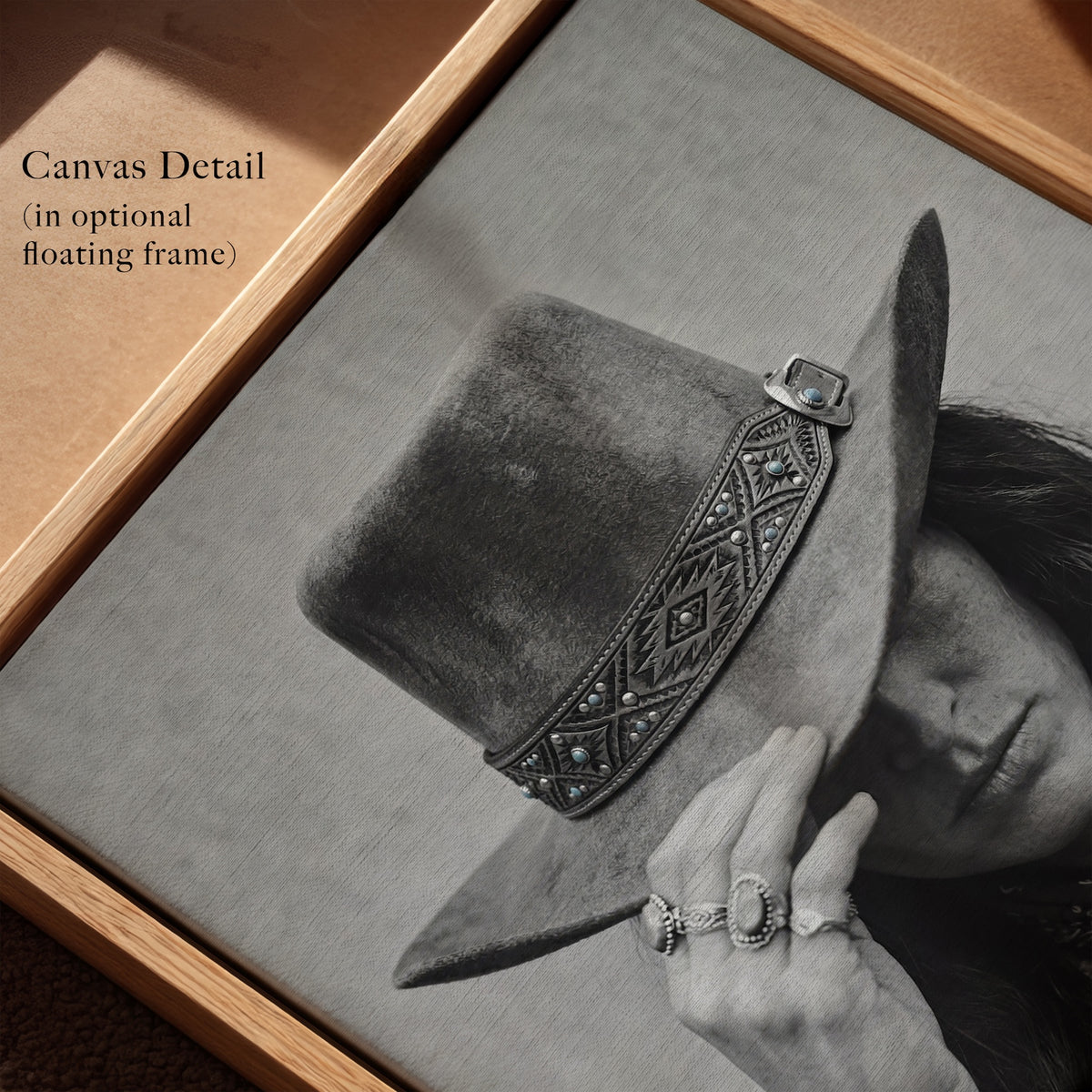 Cowgirl Tipping Her Hat: Maverick Western Woman - Moody Vintage Photo Art Print