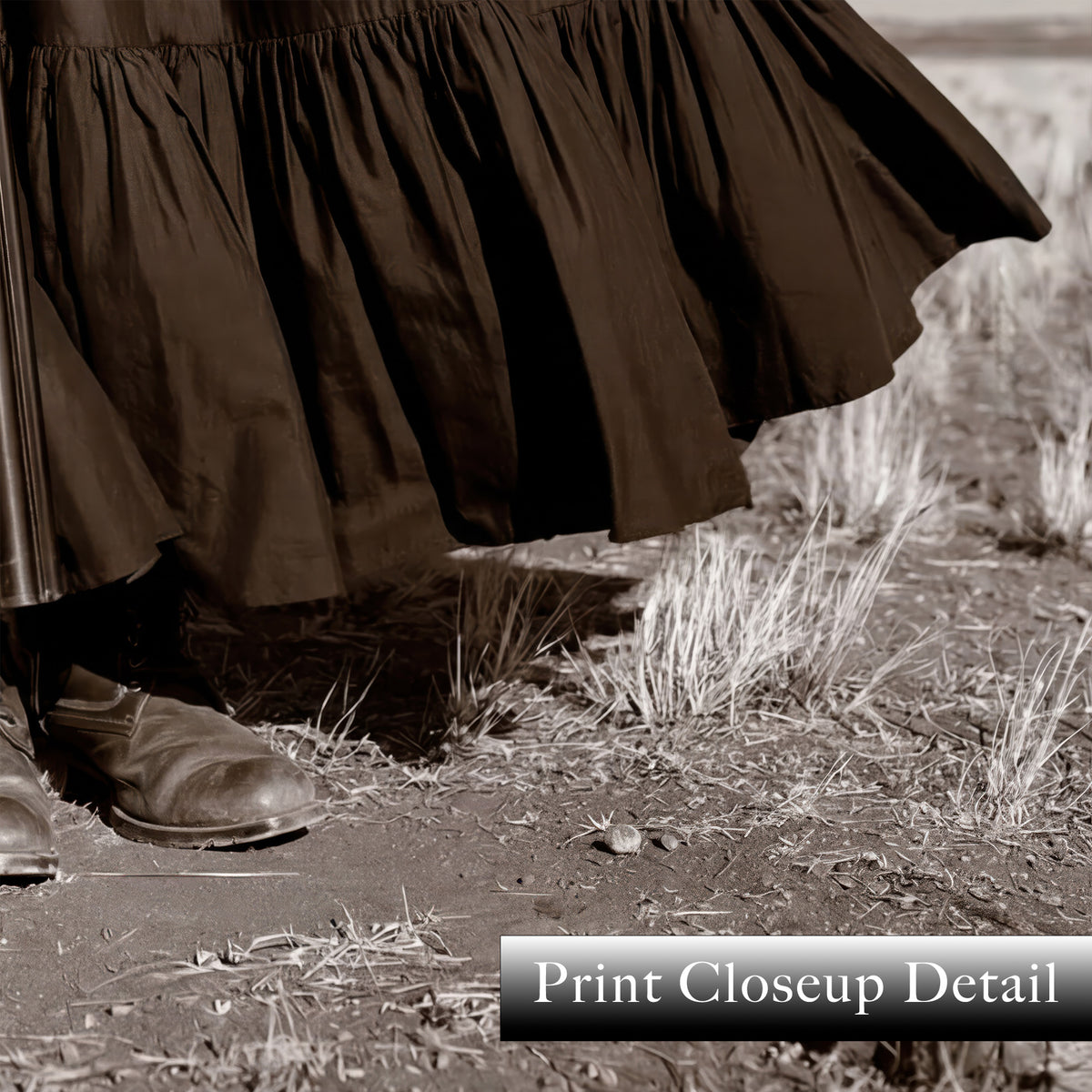 Prairie Cowgirl: Vintage Old West Black & White Photo Art Print