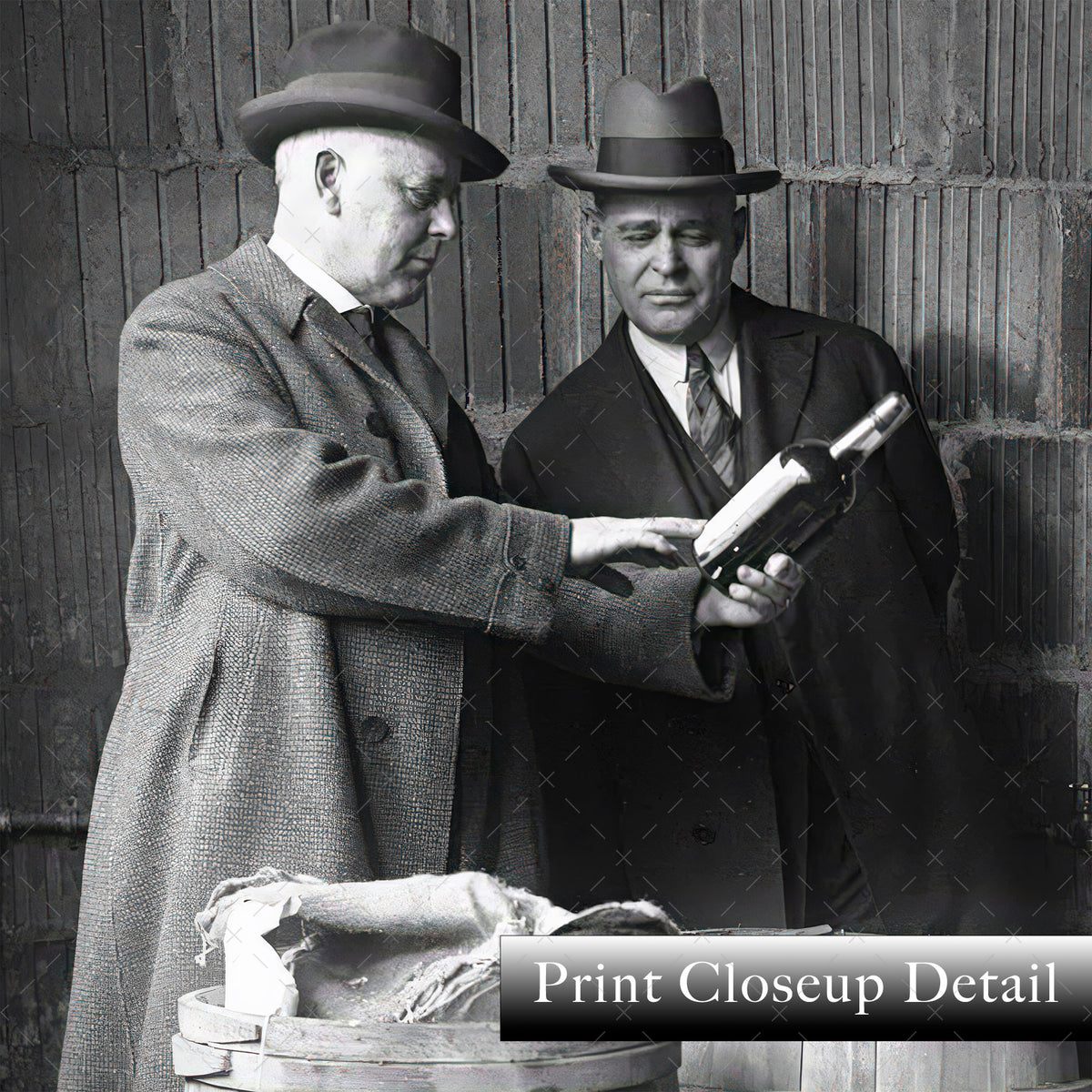 Prohibition: Seized Liquor - Vintage 1925 Black & White Photo Art Print