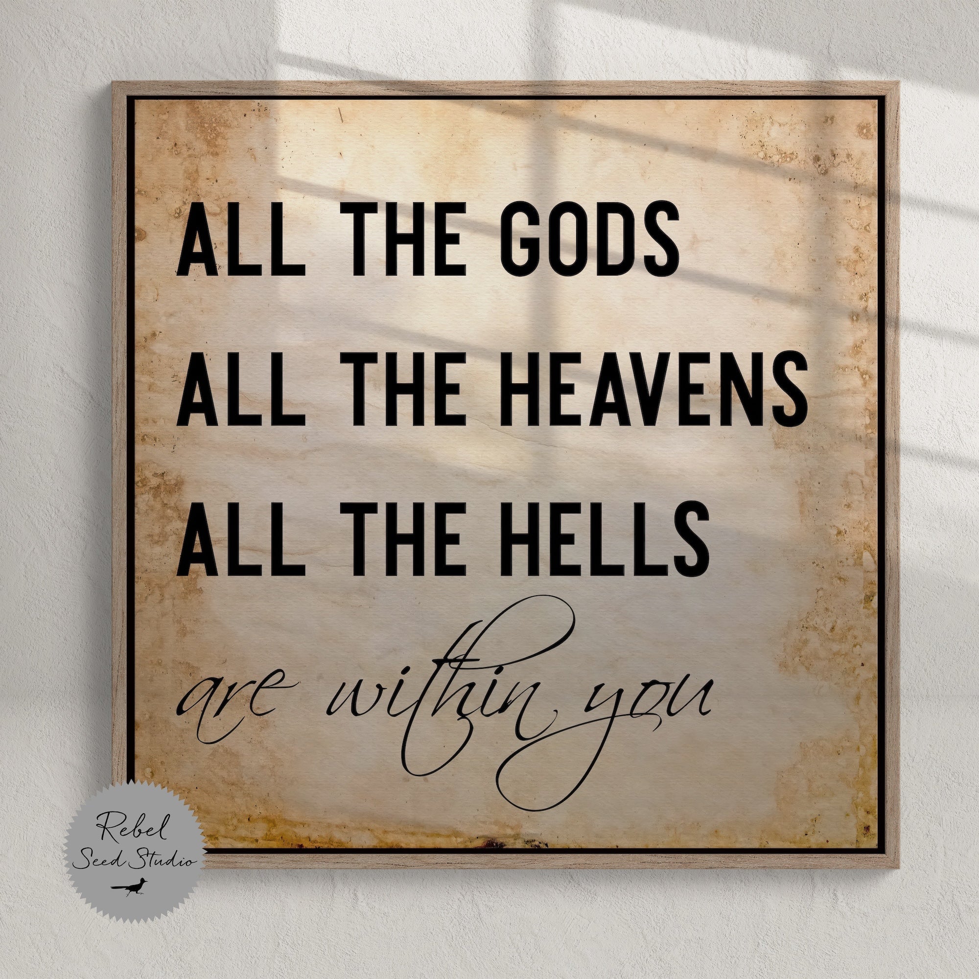 13 Hours Benghazi Movie Quote: All the Gods, All the Heavens, All the Hells Are Within You (Ready-to-Hang Canvas Wall Art Print)