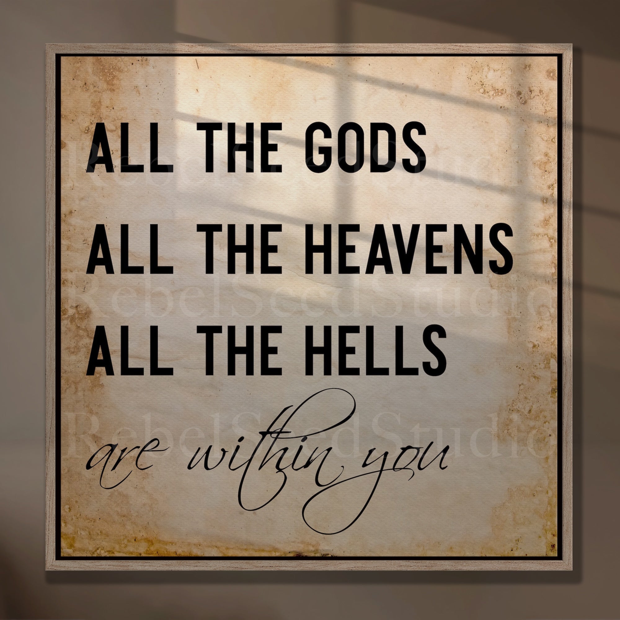 13 Hours Benghazi Movie Quote: All the Gods, All the Heavens, All the Hells Are Within You (Ready-to-Hang Canvas Wall Art Print)