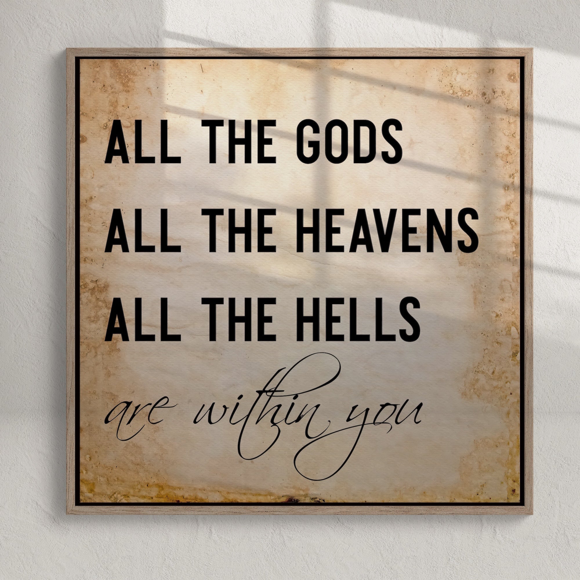13 Hours Benghazi Movie Quote: All the Gods, All the Heavens, All the Hells Are Within You (Ready-to-Hang Canvas Wall Art Print)
