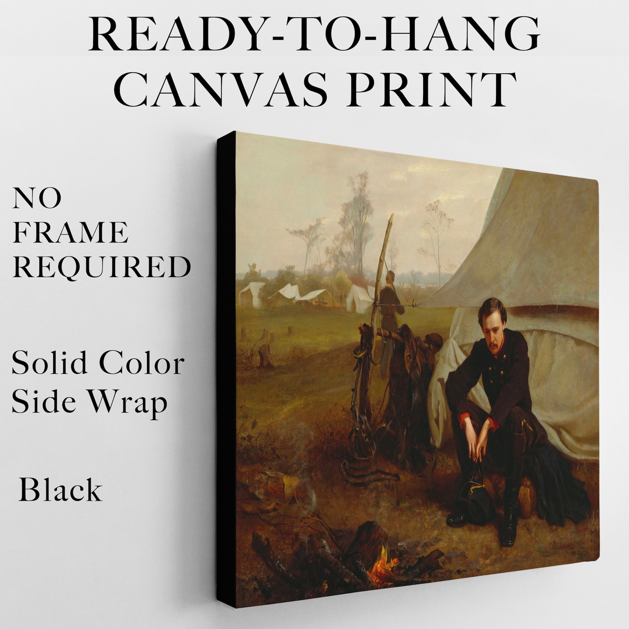 At the Front: Restored Civil War Soldier Painting Reproduction (Ready-to-Hang Canvas Wall Art Print)