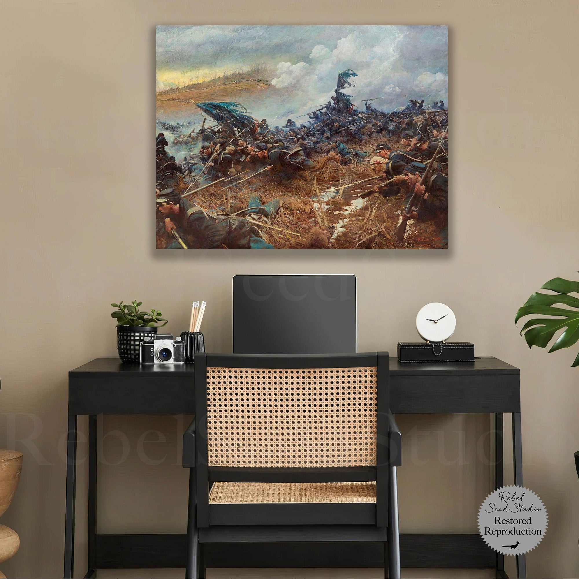 The Battle of Nashville: Restored Civil War Painting Reproduction Print (Ready-to-Hang Canvas Wall Art)