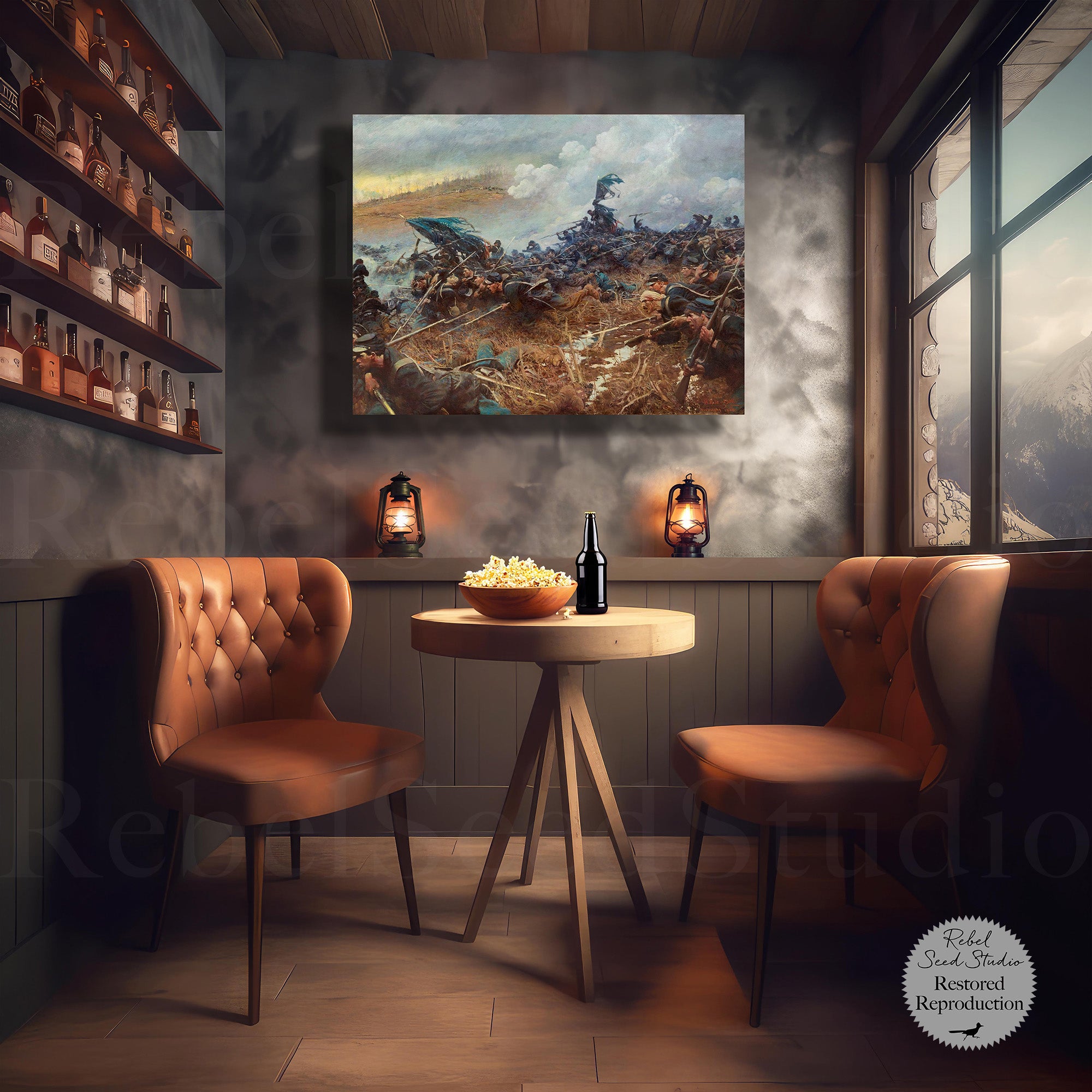 The Battle of Nashville: Restored Civil War Painting Reproduction Print (Ready-to-Hang Canvas Wall Art)