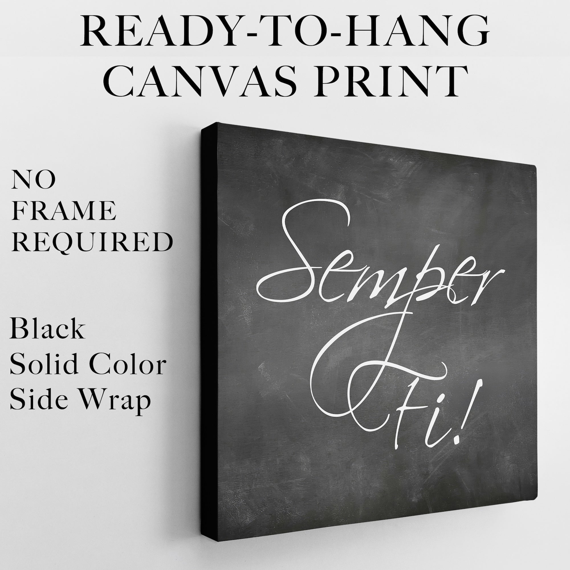 Semper Fi & Oorah: Marine Corps Word Art Bundle (Ready-to-Hang Canvas Wall Art Print Set)