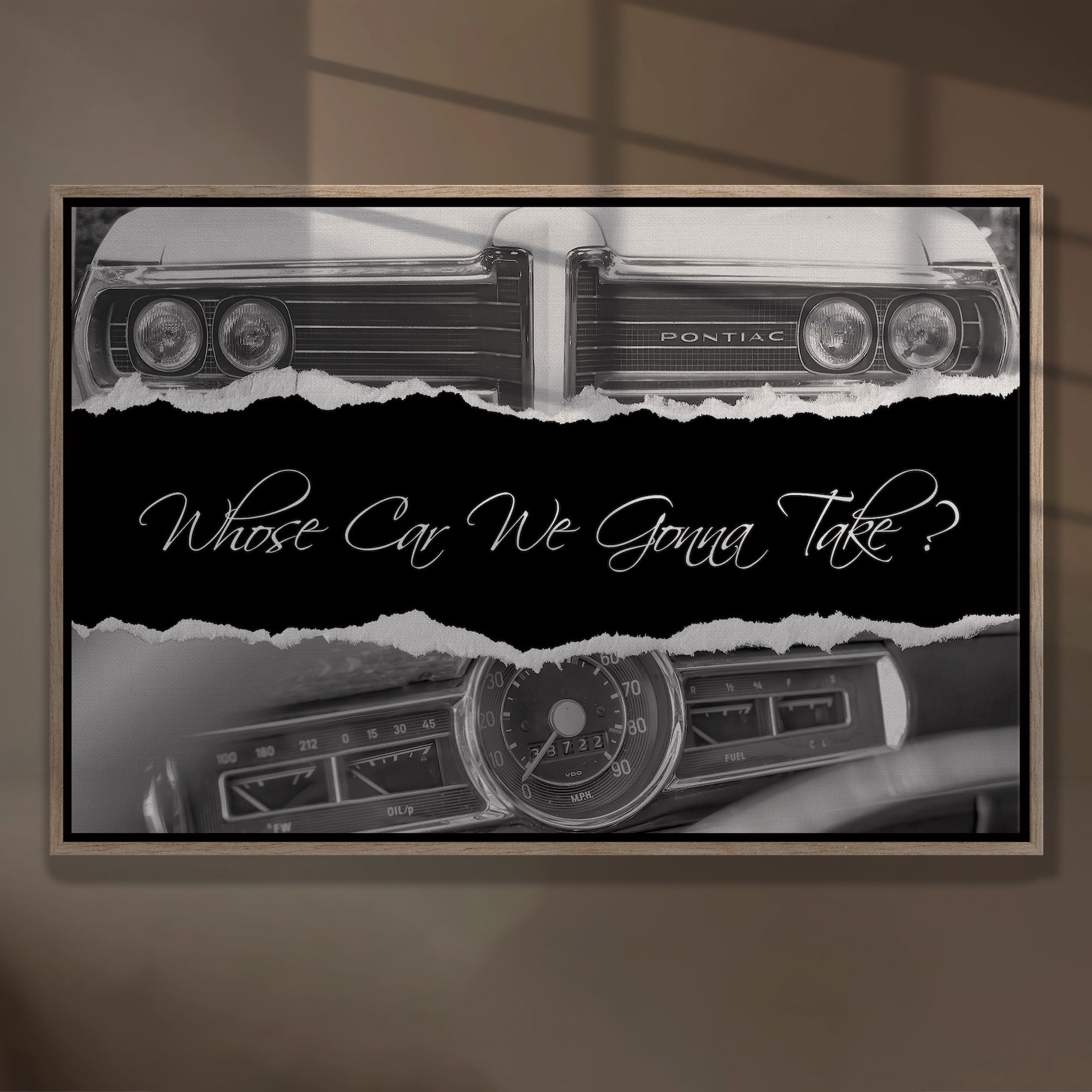 The Town - Vintage Car & Movie Quote: Whose Car We Gonna Take (Ready-to-Hang Canvas Wall Art Print)