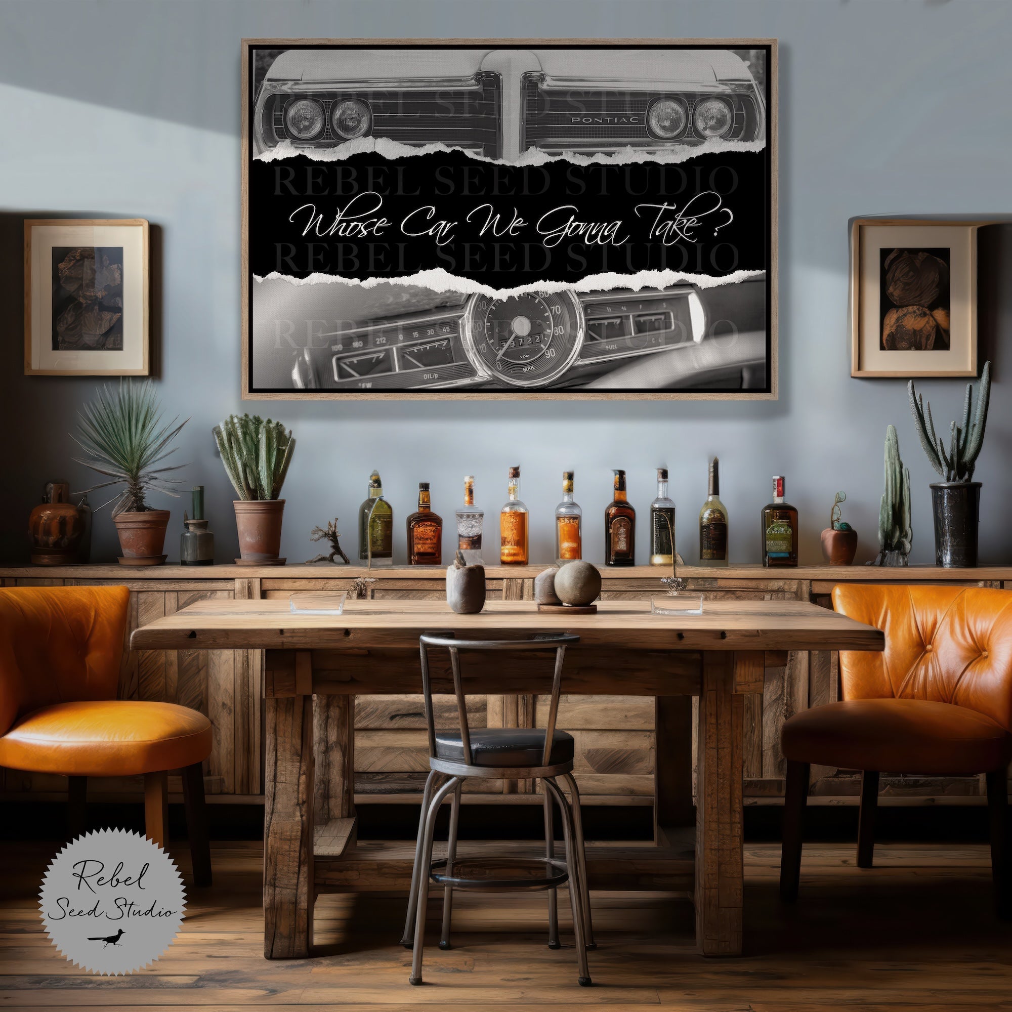The Town - Vintage Car & Movie Quote: Whose Car We Gonna Take (Ready-to-Hang Canvas Wall Art Print)