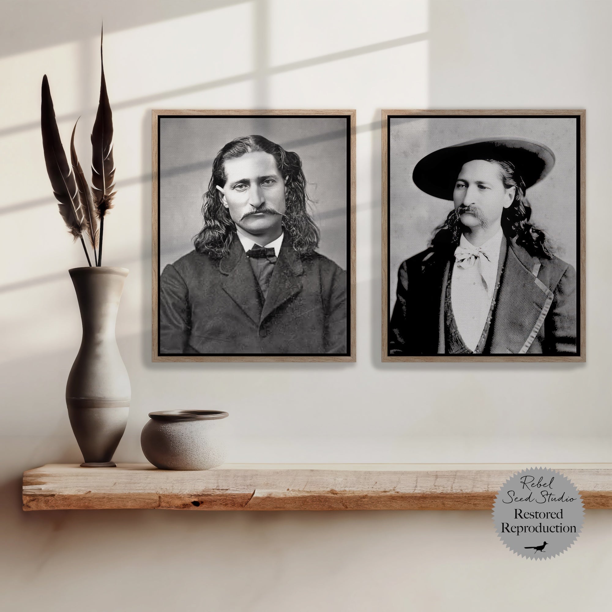 Wild Bill Hickok Portraits Bundle: Vintage Old West Black & White Photograph Set (Ready-to-Hang Canvas Wall Art Prints)