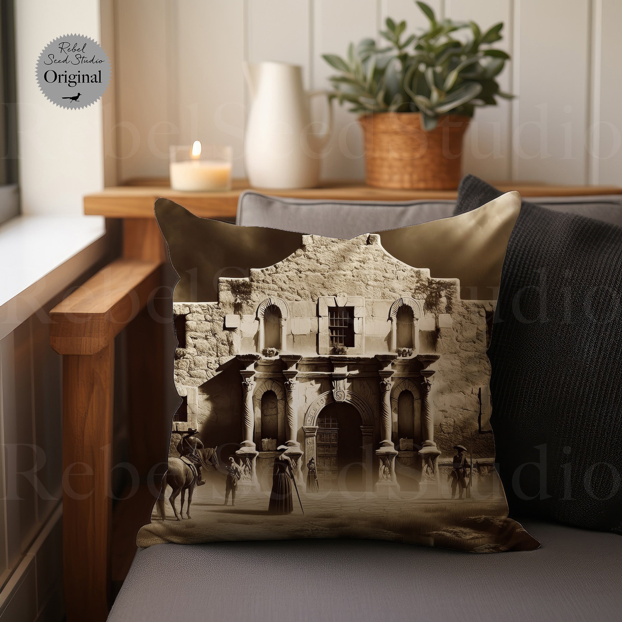 Alamo & Muster Roll - Art Pillow (Throw Pillow)