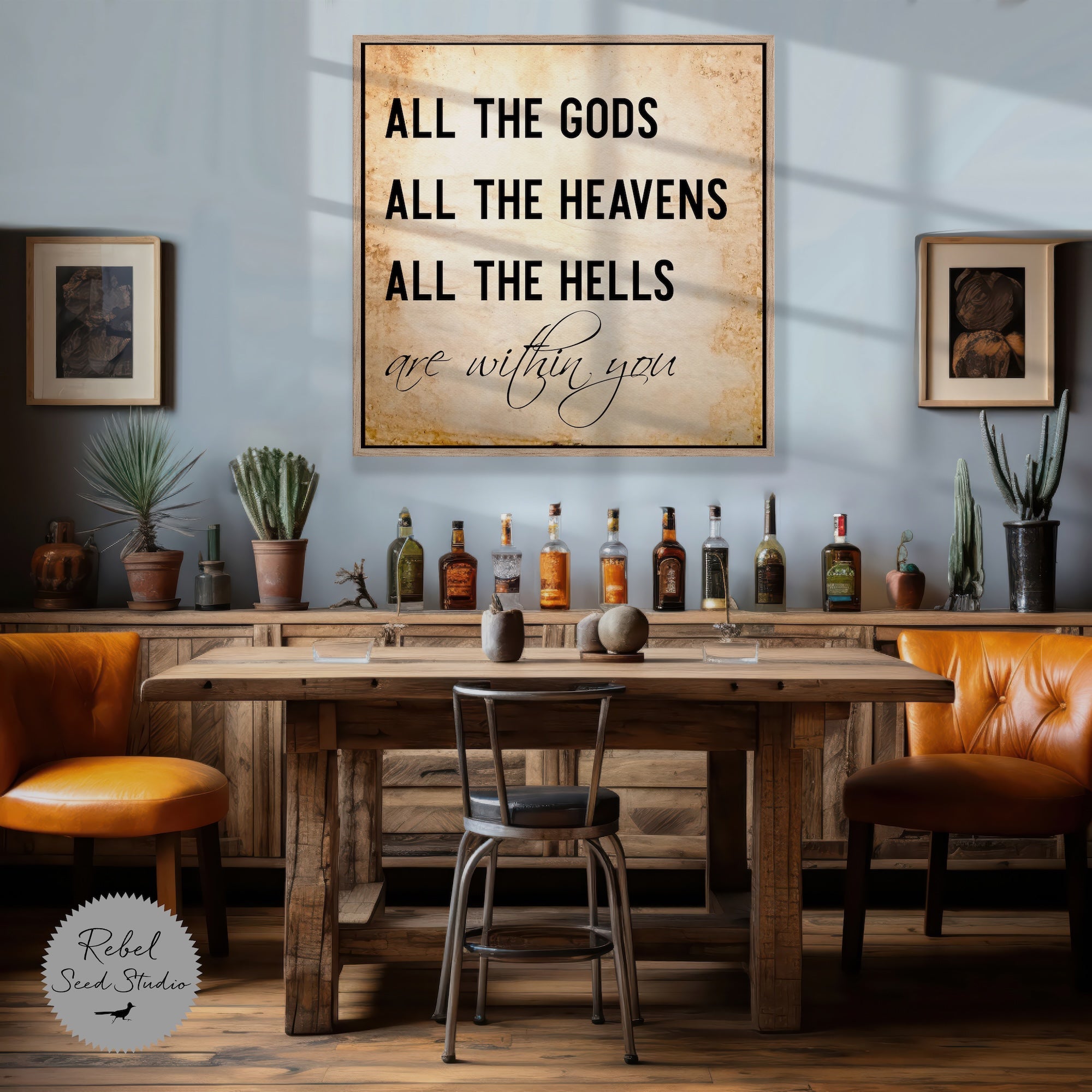 13 Hours Benghazi Movie Quote: All the Gods, All the Heavens, All the Hells Are Within You (Canvas Print | Ready-to-Hang Wall Art)
