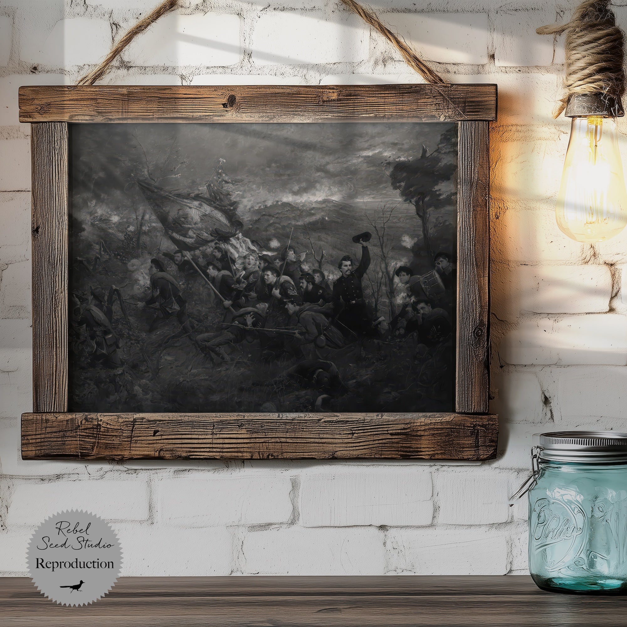 The 2nd Minnesota Regiment at Missionary Ridge: Civil War Battle Restored Painting Reproduction - Color and Black & White Bundle (Ready-to-Print Digital Download Art)
