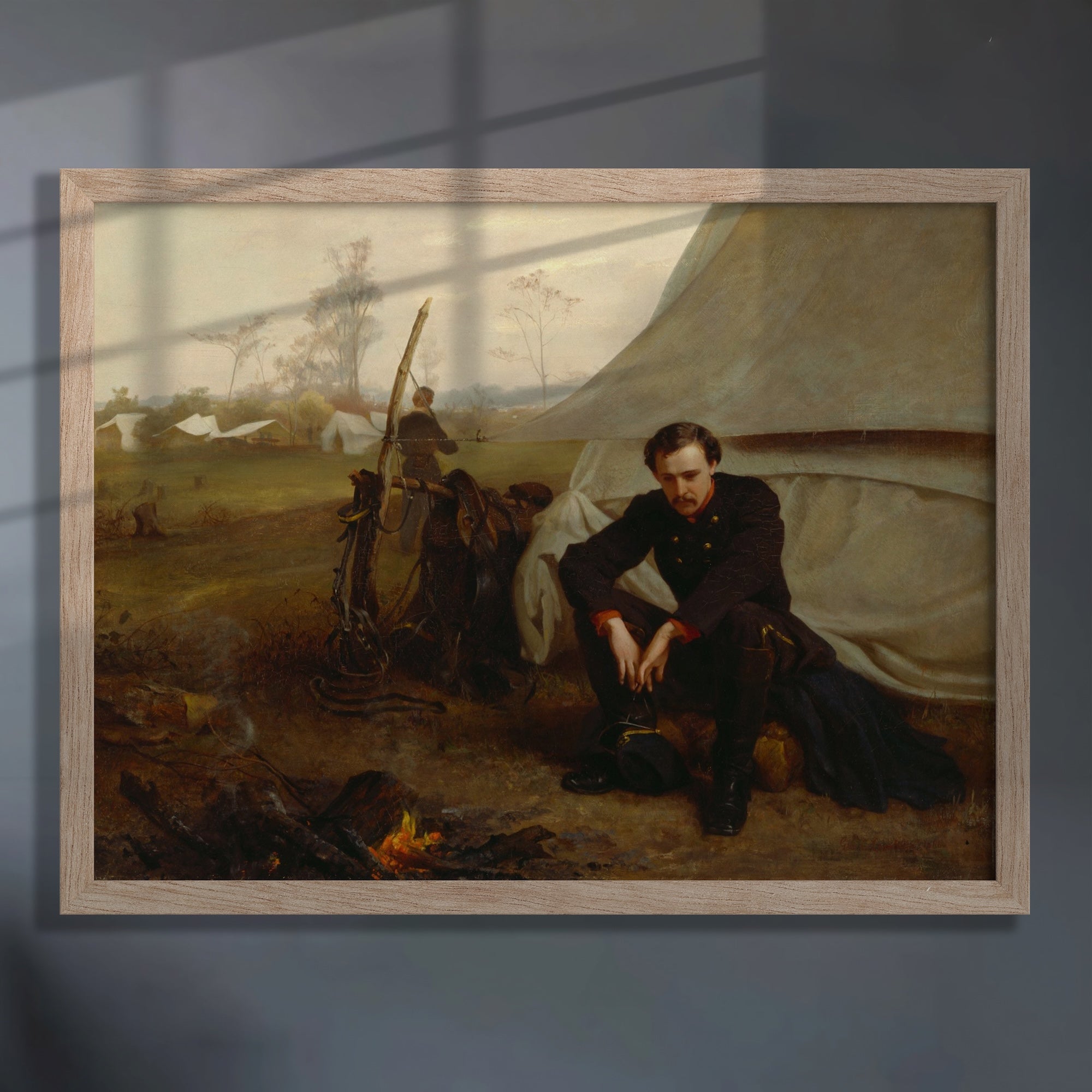 At The Front: Restored Civil War Soldier Painting Reproduction (Ready-to-Frame Fine Art Poster Print)