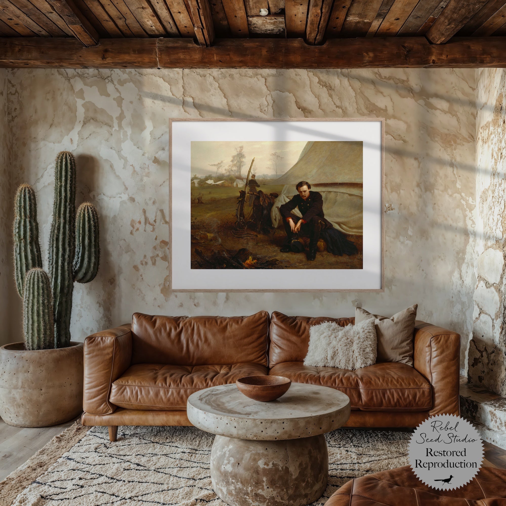 At The Front: Restored Civil War Soldier Painting Reproduction (Ready-to-Frame Fine Art Poster Print)