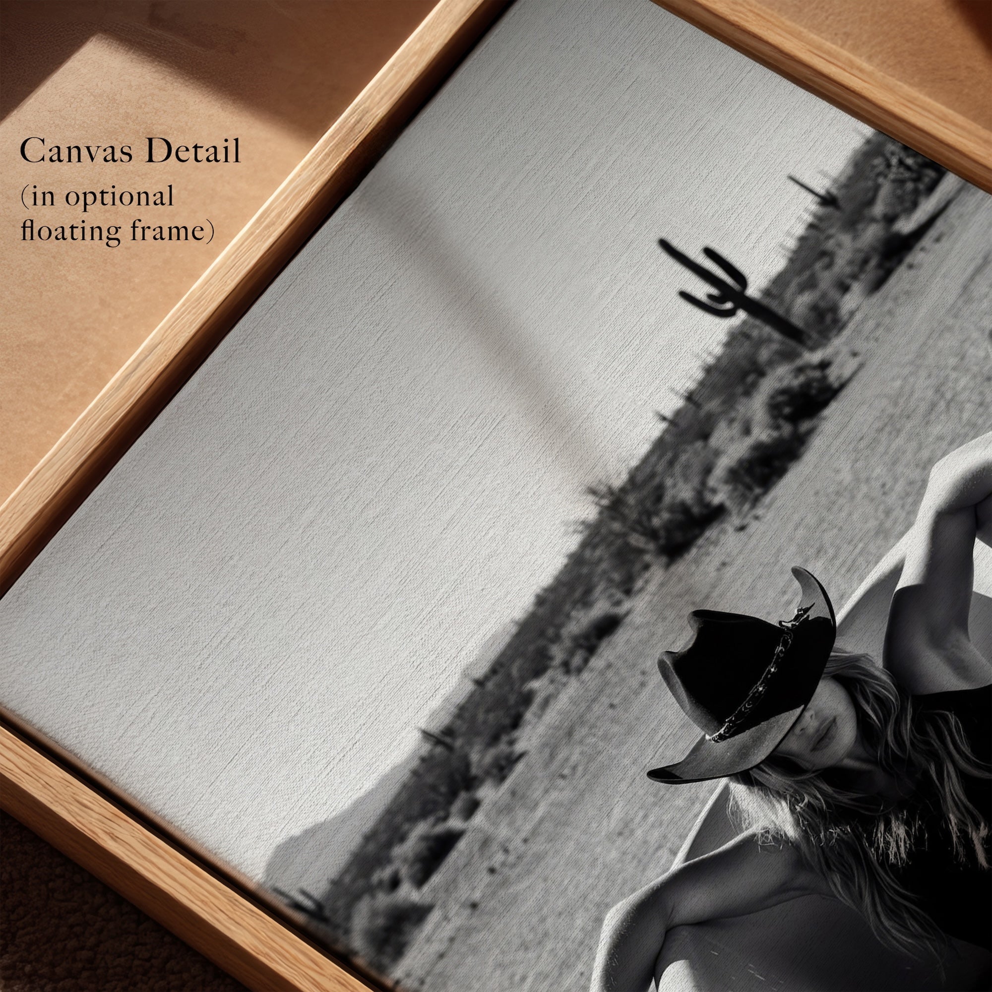 Bathtub Cowgirl: Western Desert Black & White Art Print