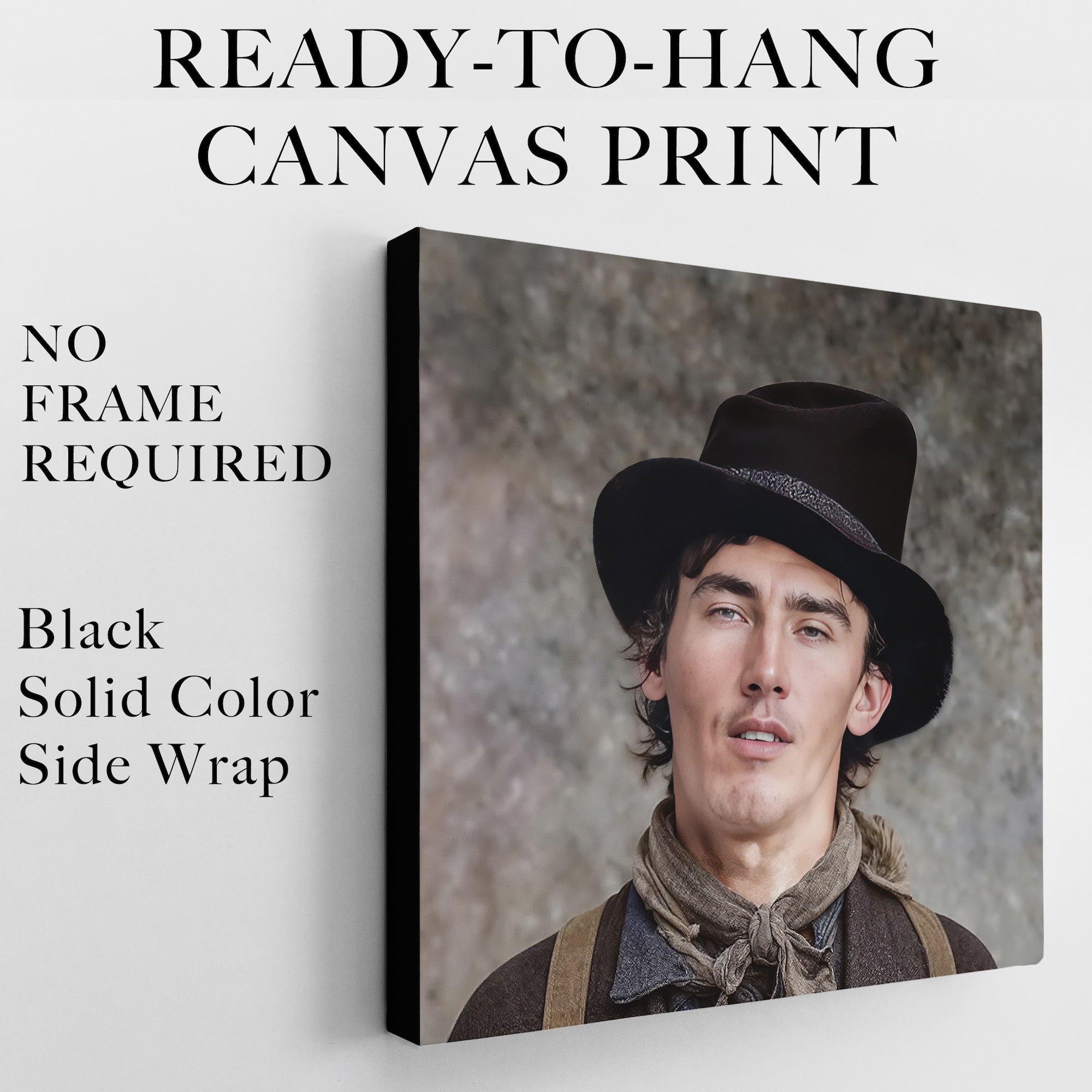 Billy the Kid Portrait - Vintage Restored Old West Outlaw Black & White or Colorized. Photograph (Art Print)