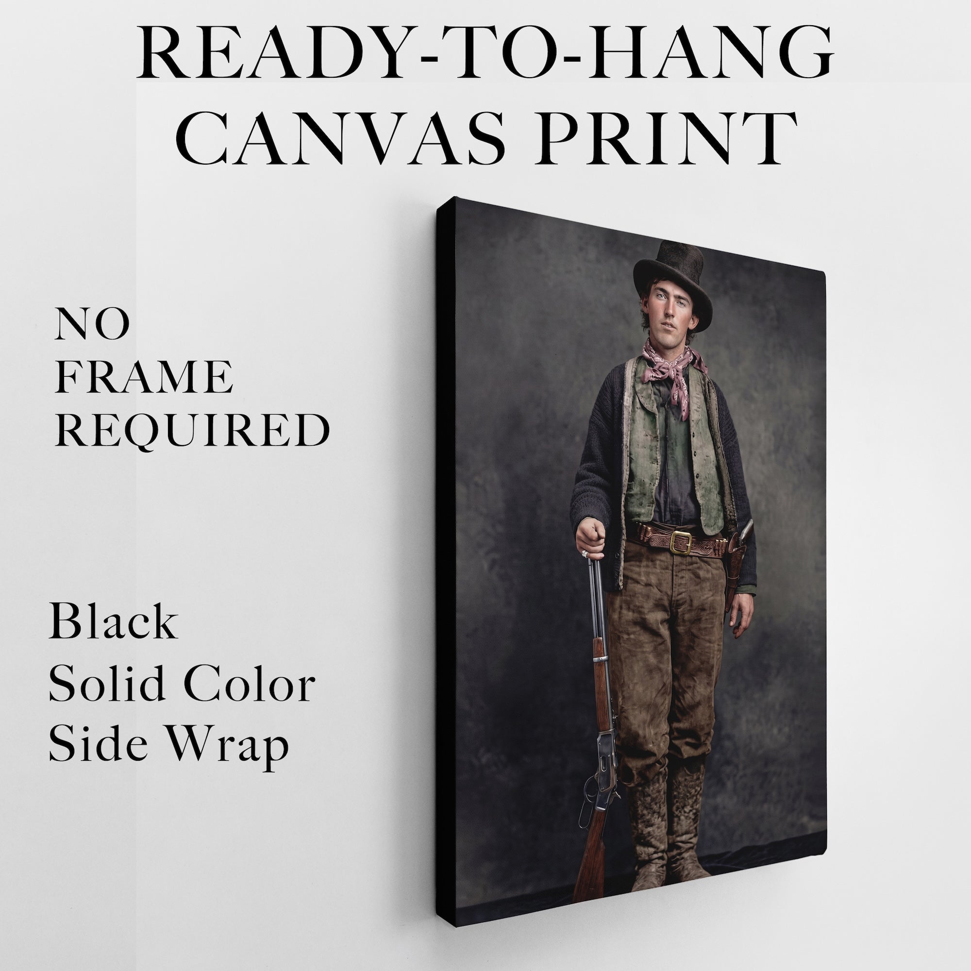 Billy the Kid: Recreated Colorized Vintage Old West Outlaw Photo (Art Print)