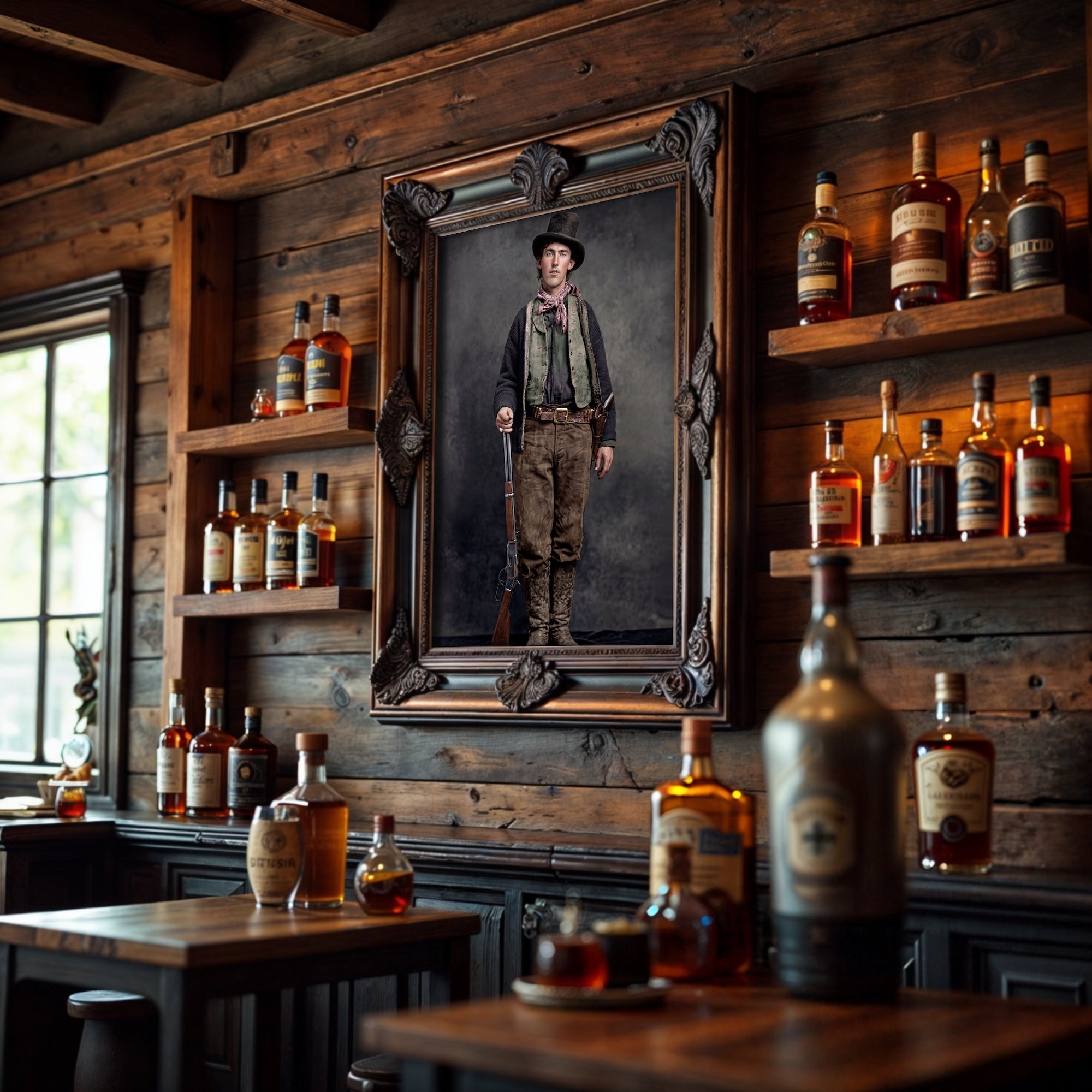 Billy the Kid: Recreated Colorized Vintage Old West Outlaw Photo (Art Print)