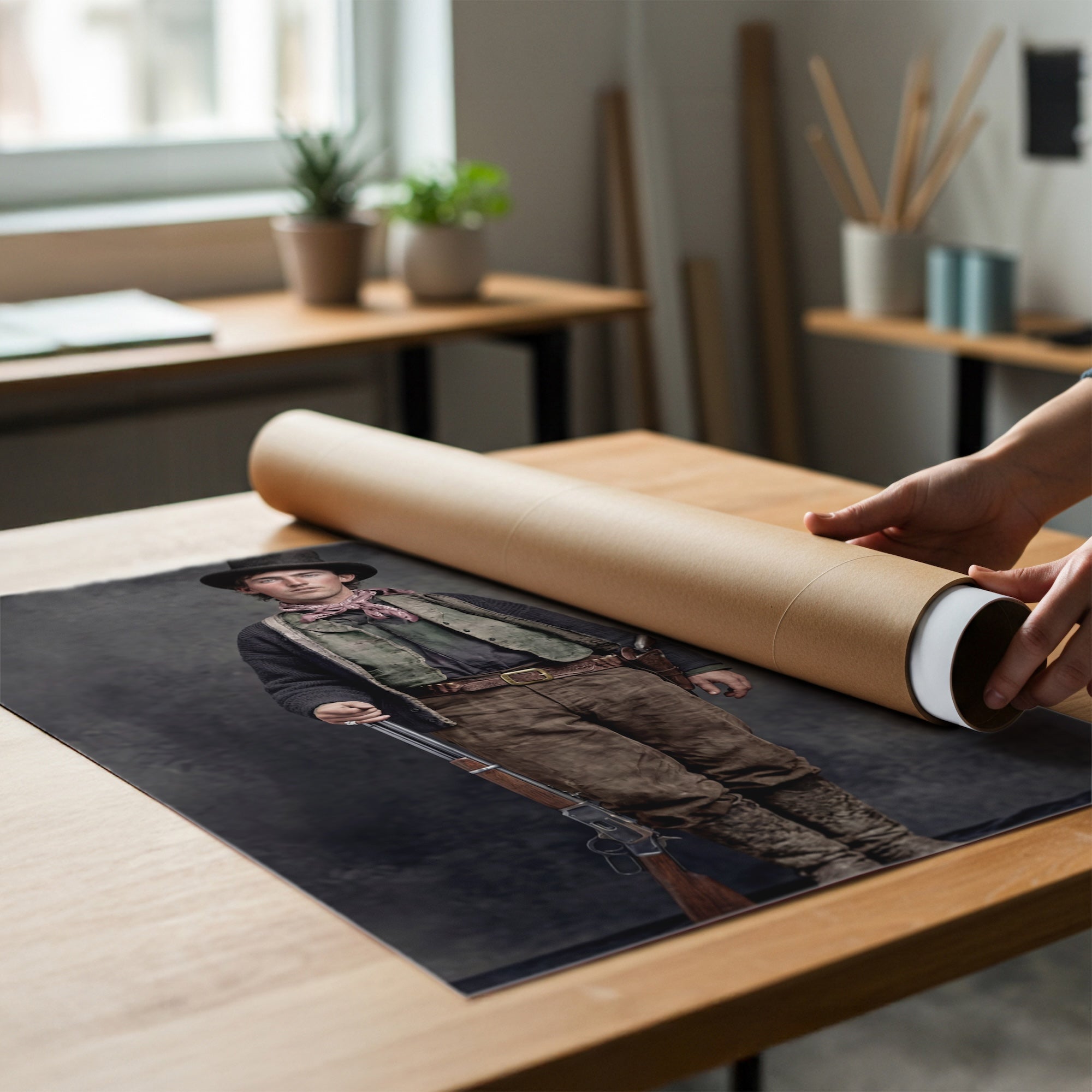 Billy the Kid: Recreated Colorized Vintage Old West Outlaw Photo (Art Print)
