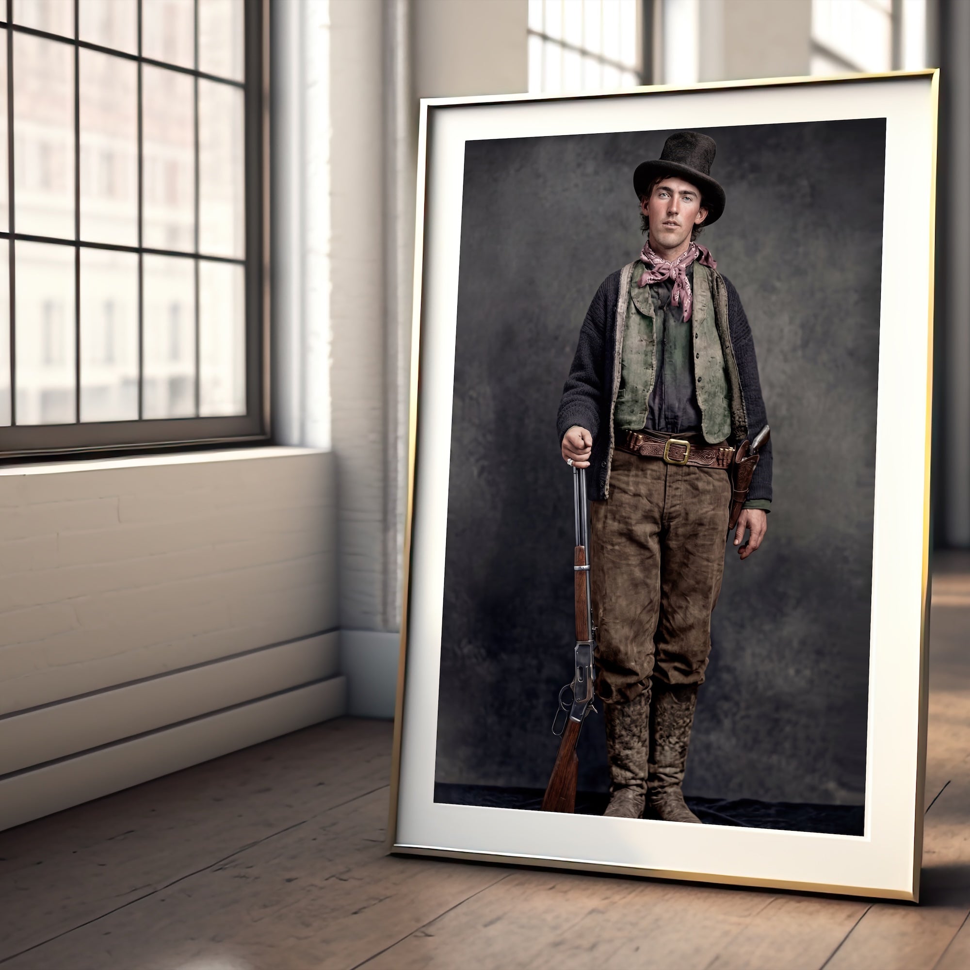 Billy the Kid: Recreated Colorized Vintage Old West Outlaw Photo (Art Print)