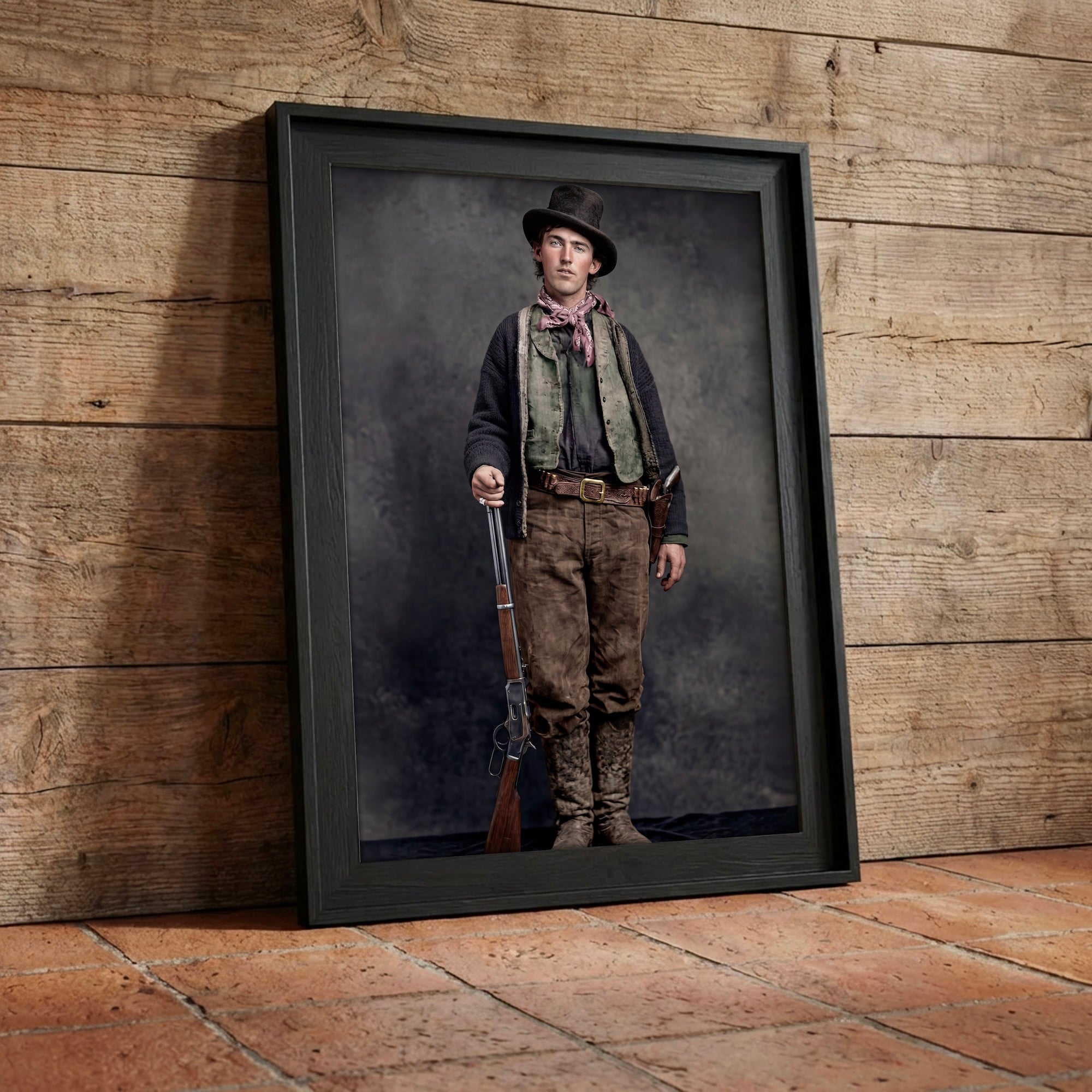 Billy the Kid: Recreated Colorized Vintage Old West Outlaw Photo (Art Print)