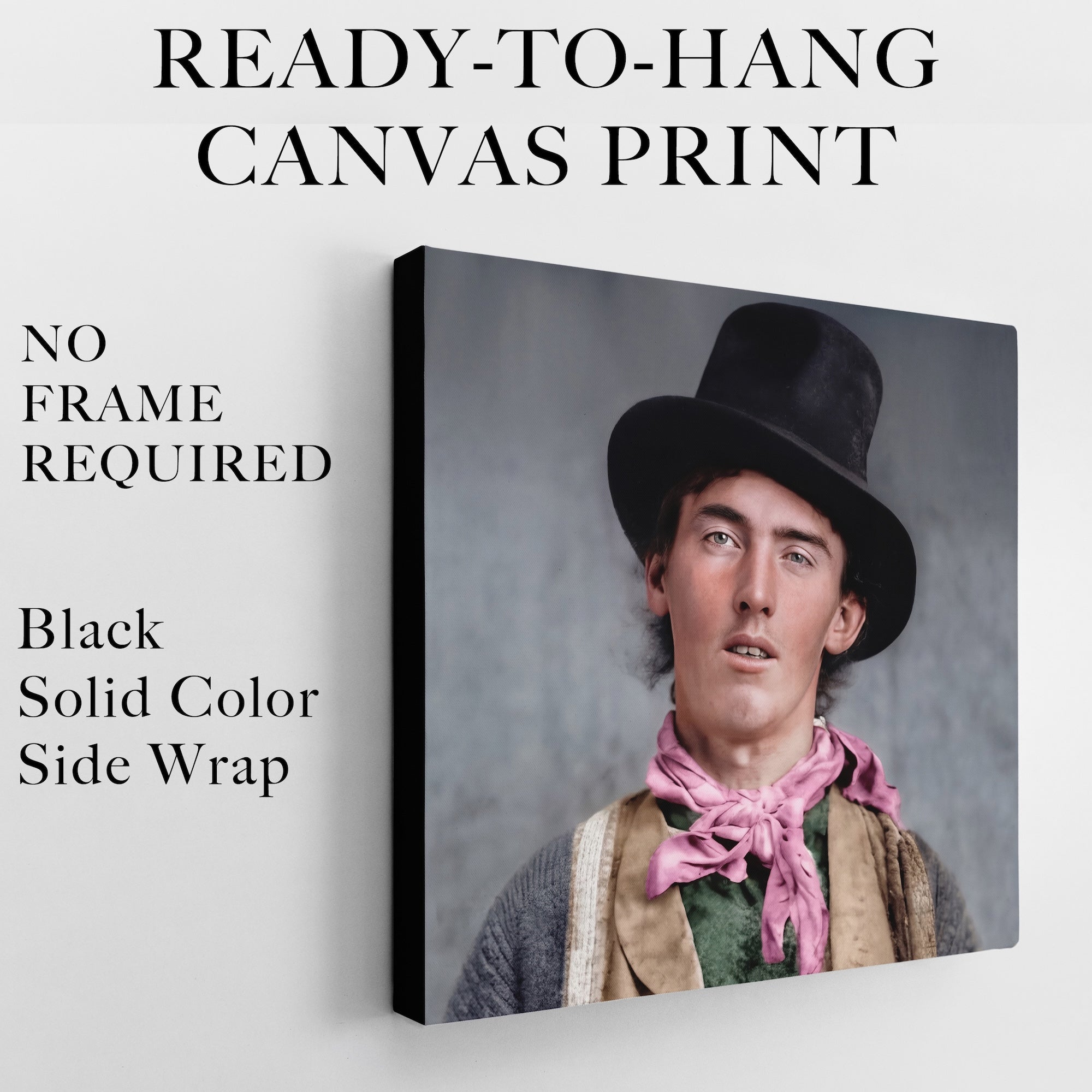 Billy the Kid Portrait: Restored Colorized Vintage Old West Outlaw Photo (Art Print)