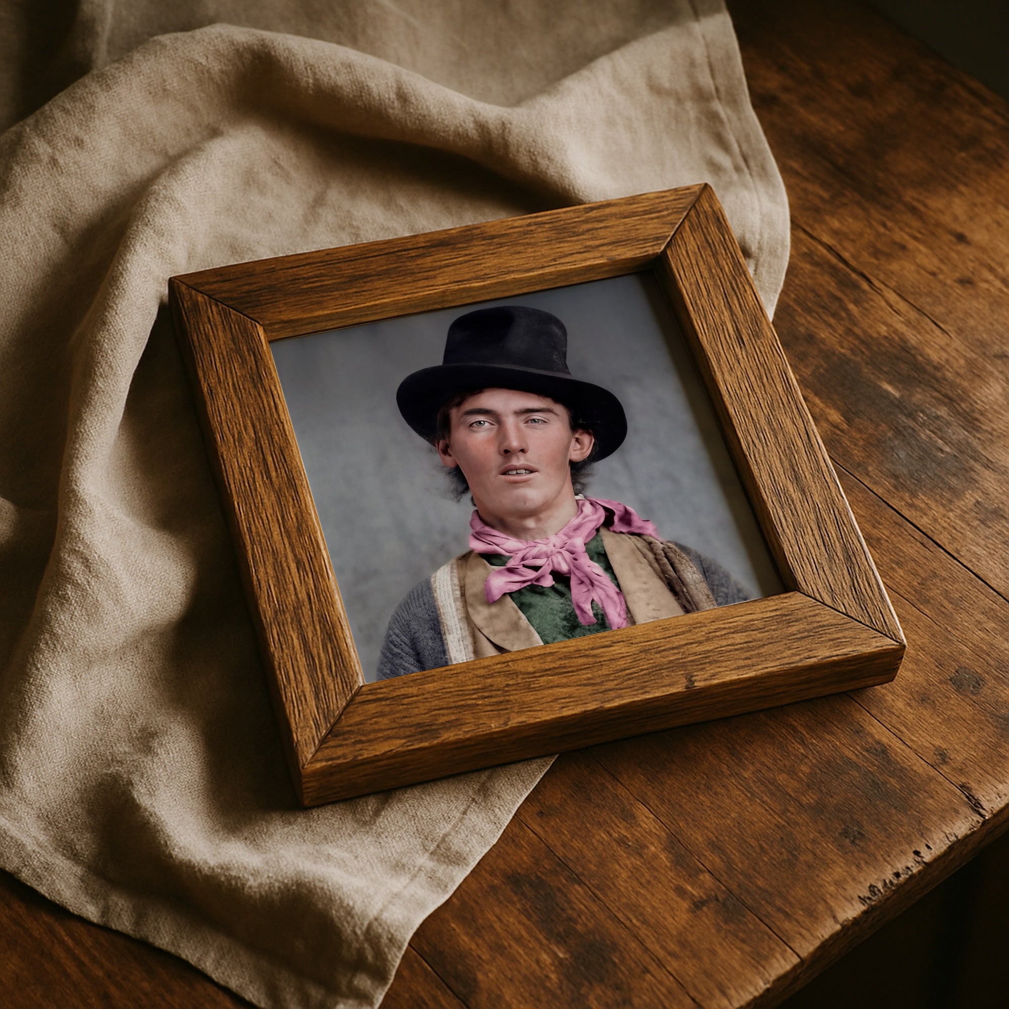 Billy the Kid Portrait: Restored Colorized Vintage Old West Outlaw Photo (Art Print)