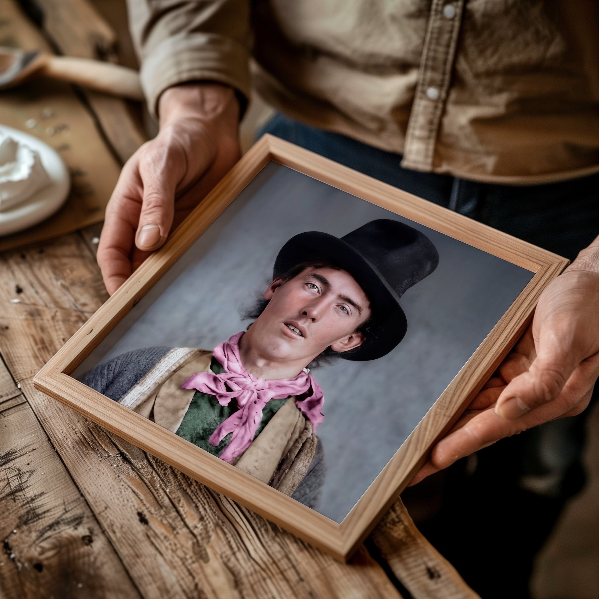 Billy the Kid Portrait: Restored Colorized Vintage Old West Outlaw Photo (Art Print)