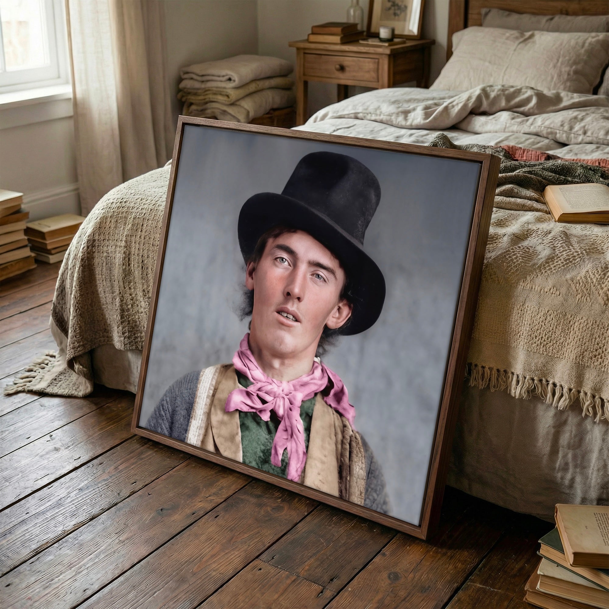 Billy the Kid Portrait: Restored Colorized Vintage Old West Outlaw Photo (Art Print)