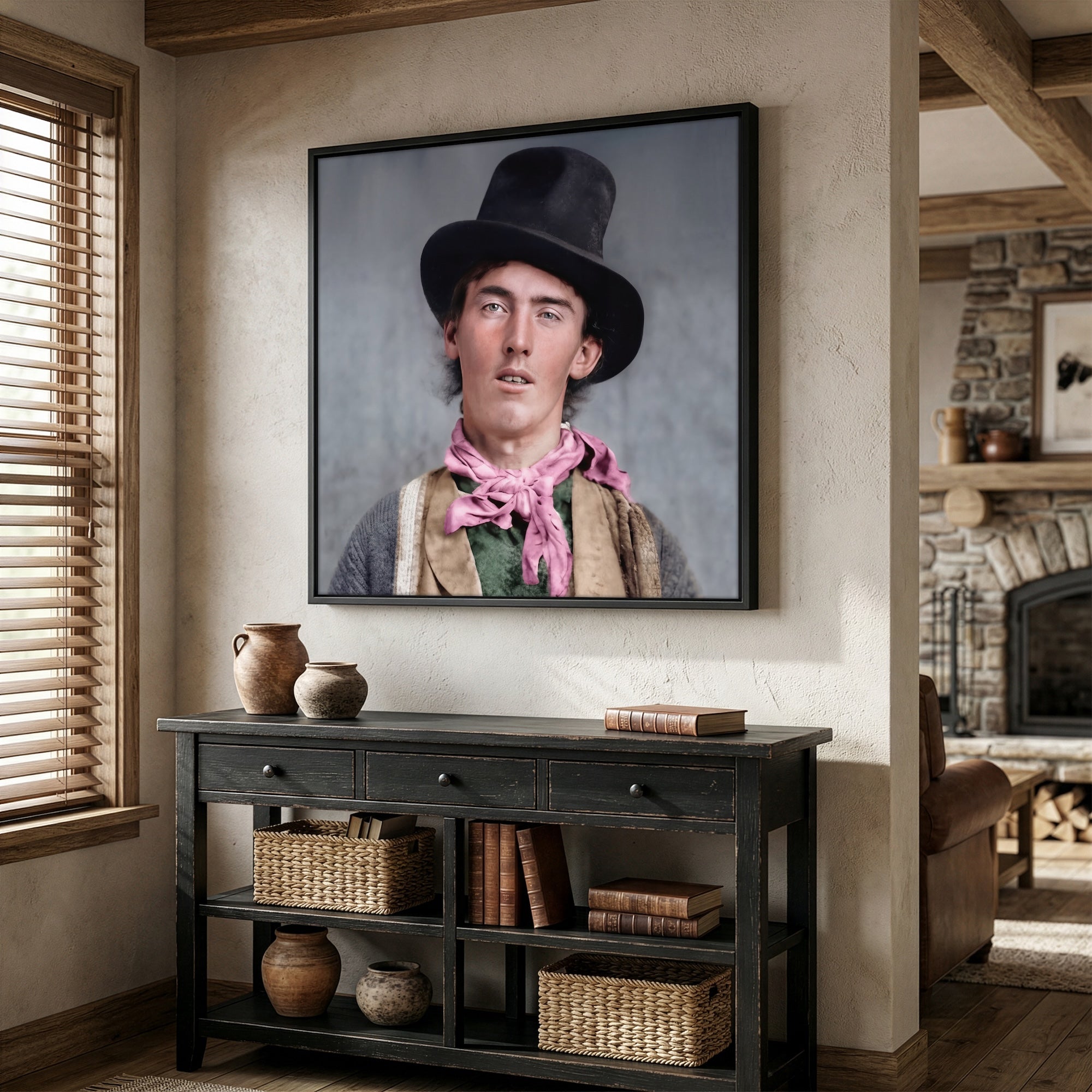 Billy the Kid Portrait: Restored Colorized Vintage Old West Outlaw Photo (Art Print)