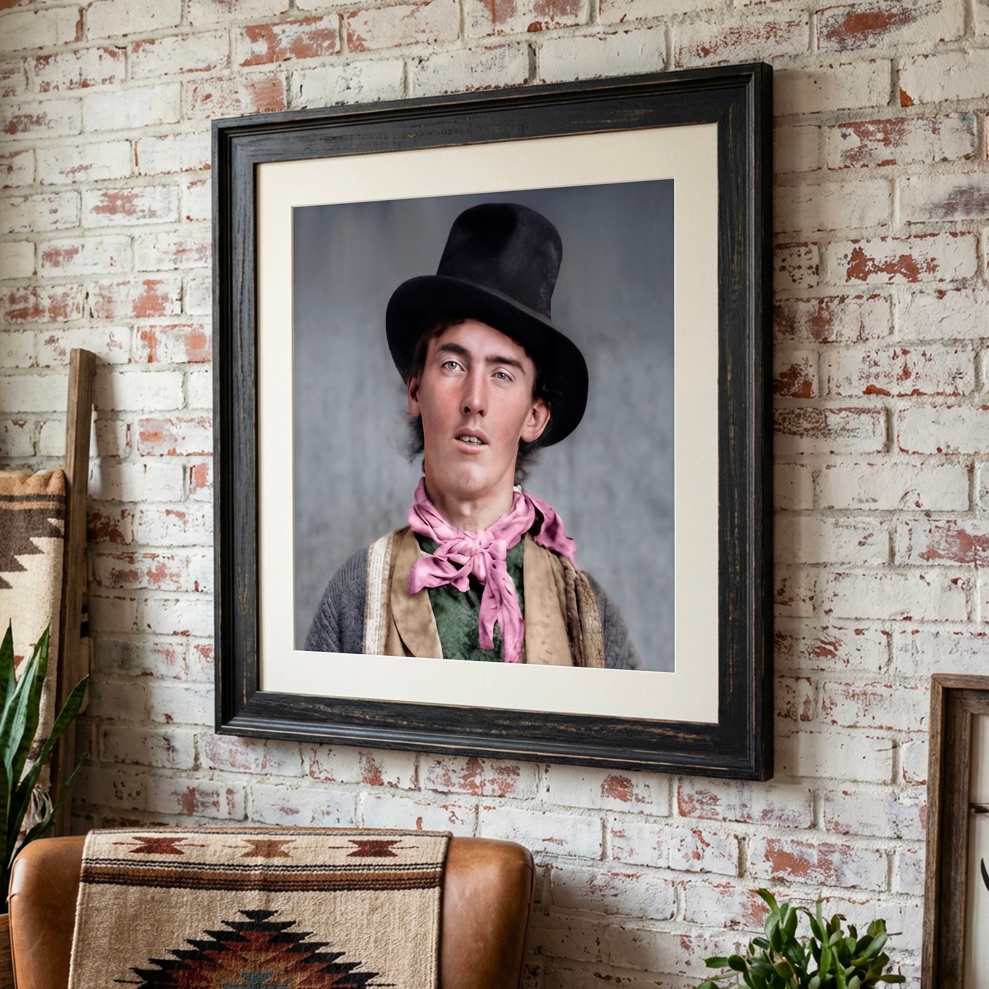 Billy the Kid Portrait: Restored Colorized Vintage Old West Outlaw Photo (Art Print)