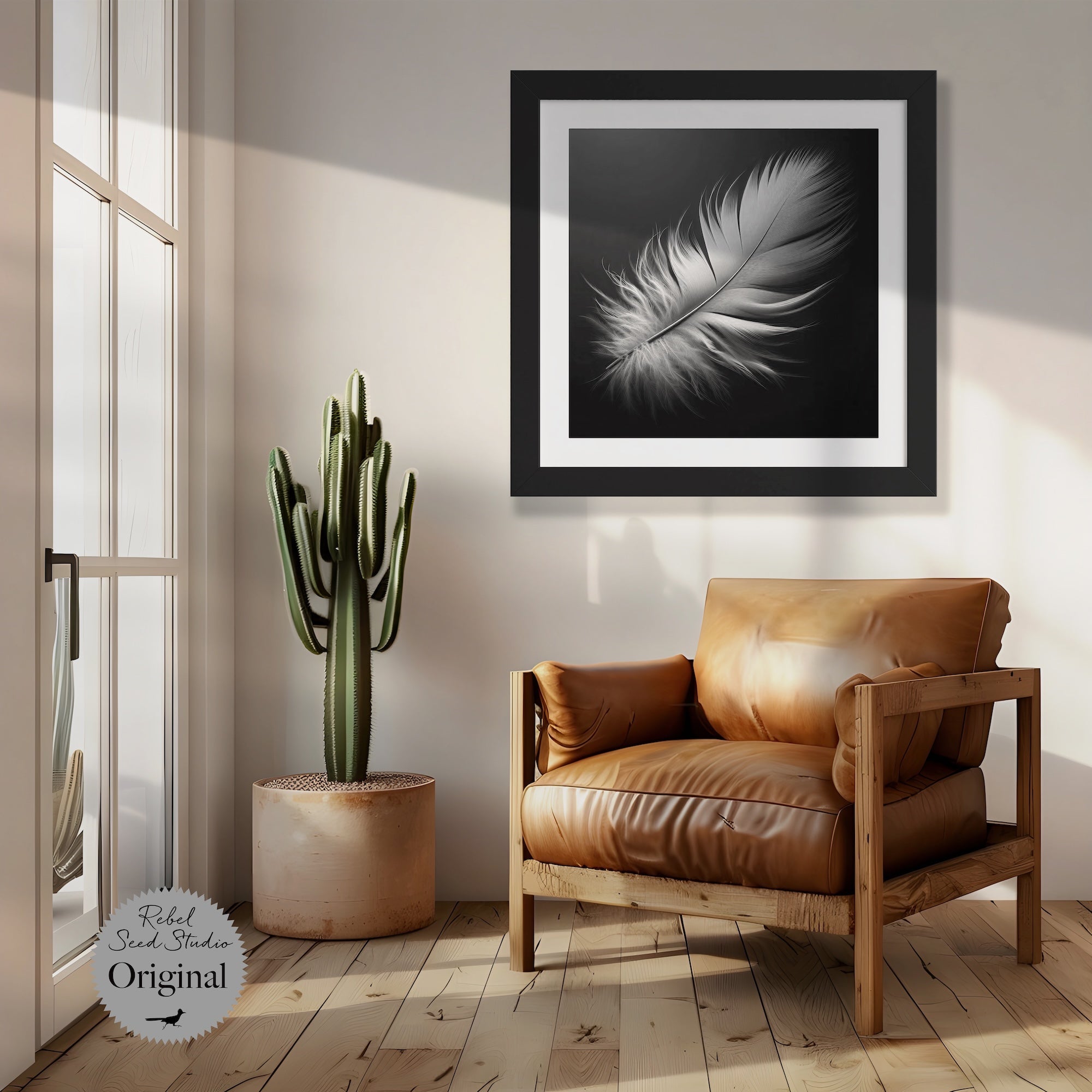 Black, White & Blue Feathers Bundle (Digital Download | Ready-to-Print Art)