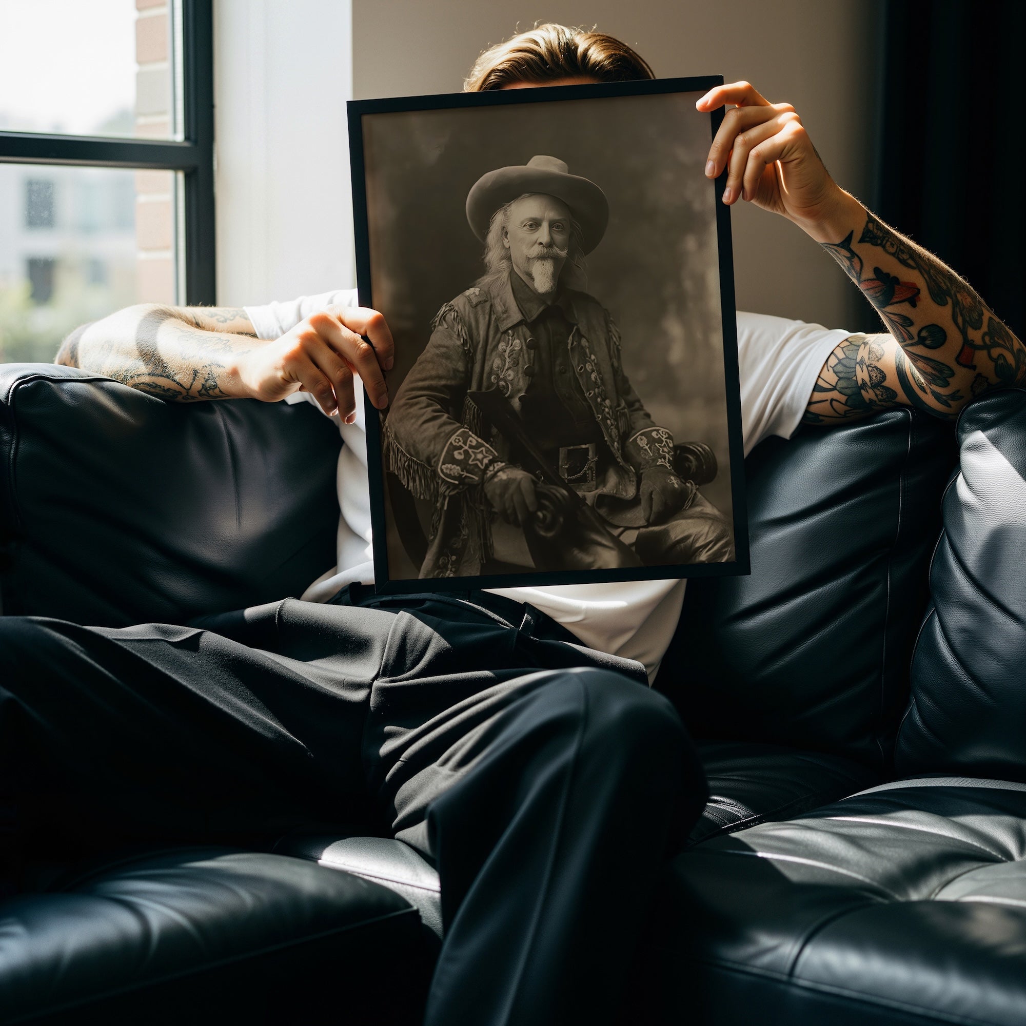 Buffalo Bill Cody: Vintage Old West Frontiersman Sepia Tone Photograph (Art Print)