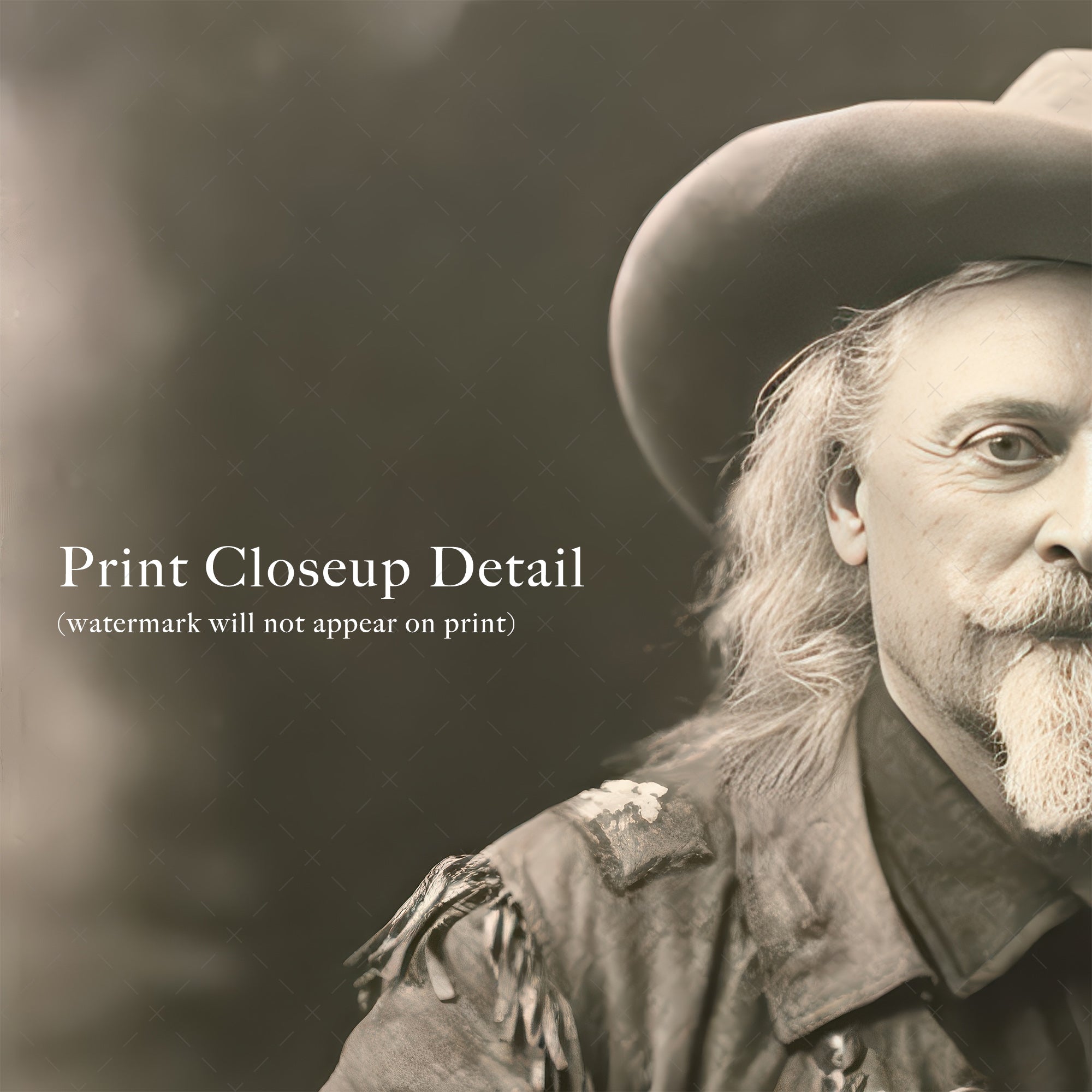 Buffalo Bill Cody: Vintage Old West Frontiersman Sepia Tone Photograph (Art Print)