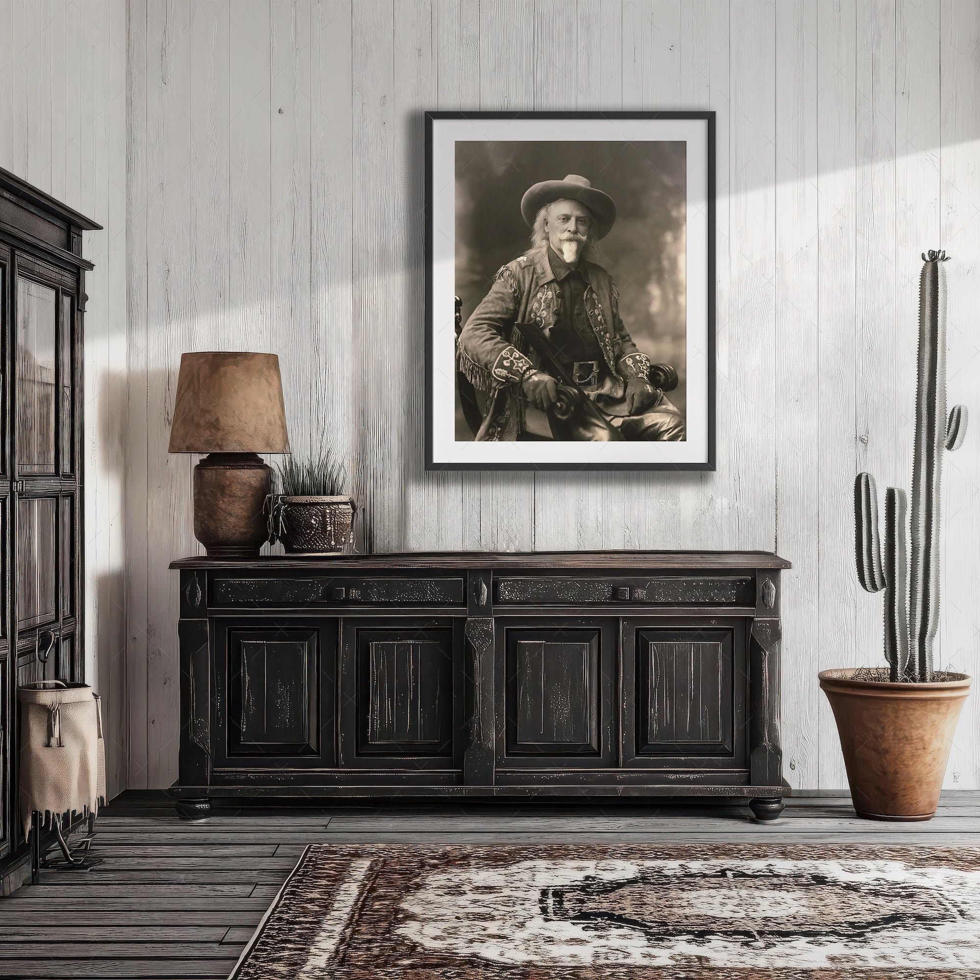 Buffalo Bill Cody: Vintage Old West Frontiersman Sepia Tone Photograph (Art Print)