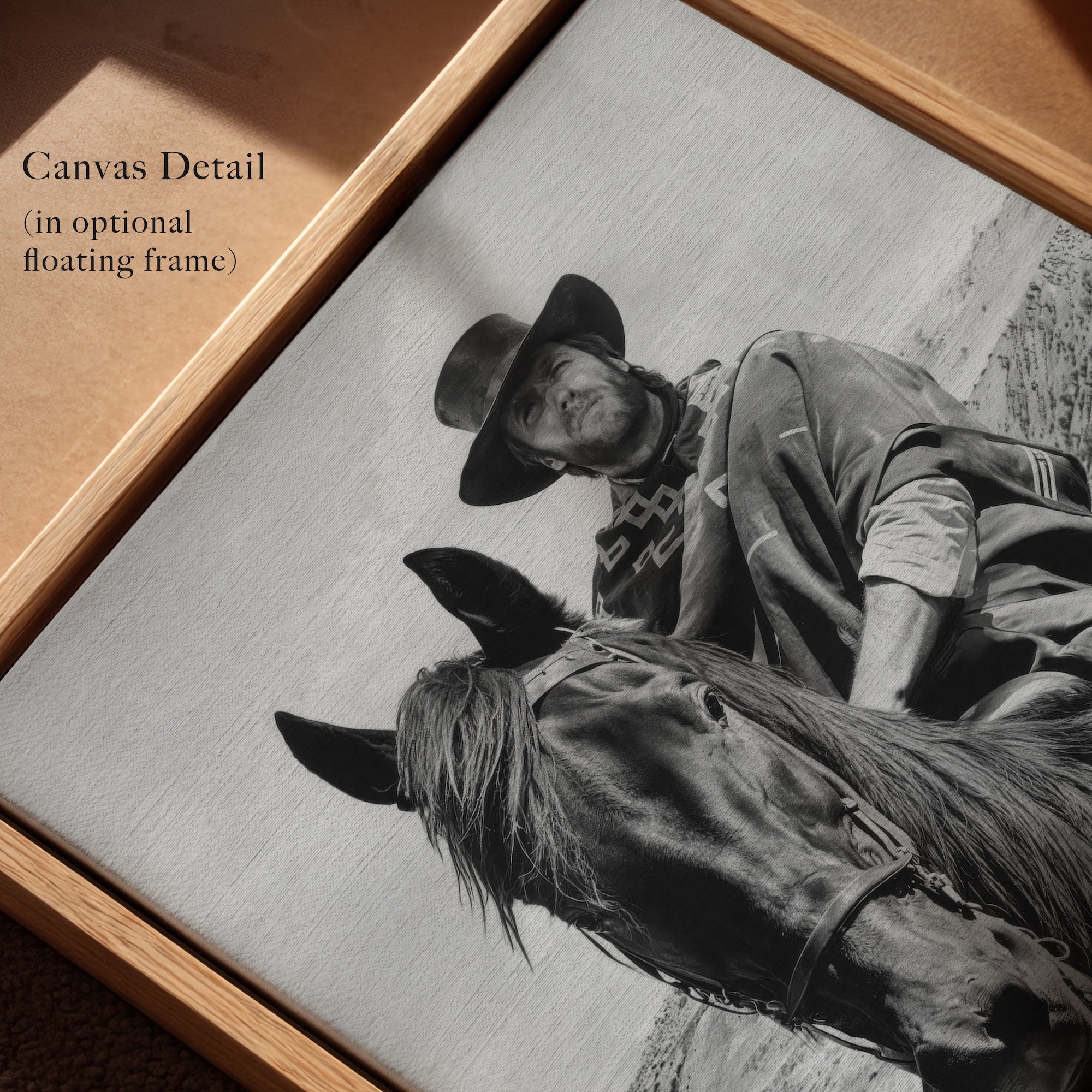 Clint Eastwood on Horseback in For A Few Dollars More Movie: Classic Spaghetti Western Film - Vintage Black & White Photo Art Print
