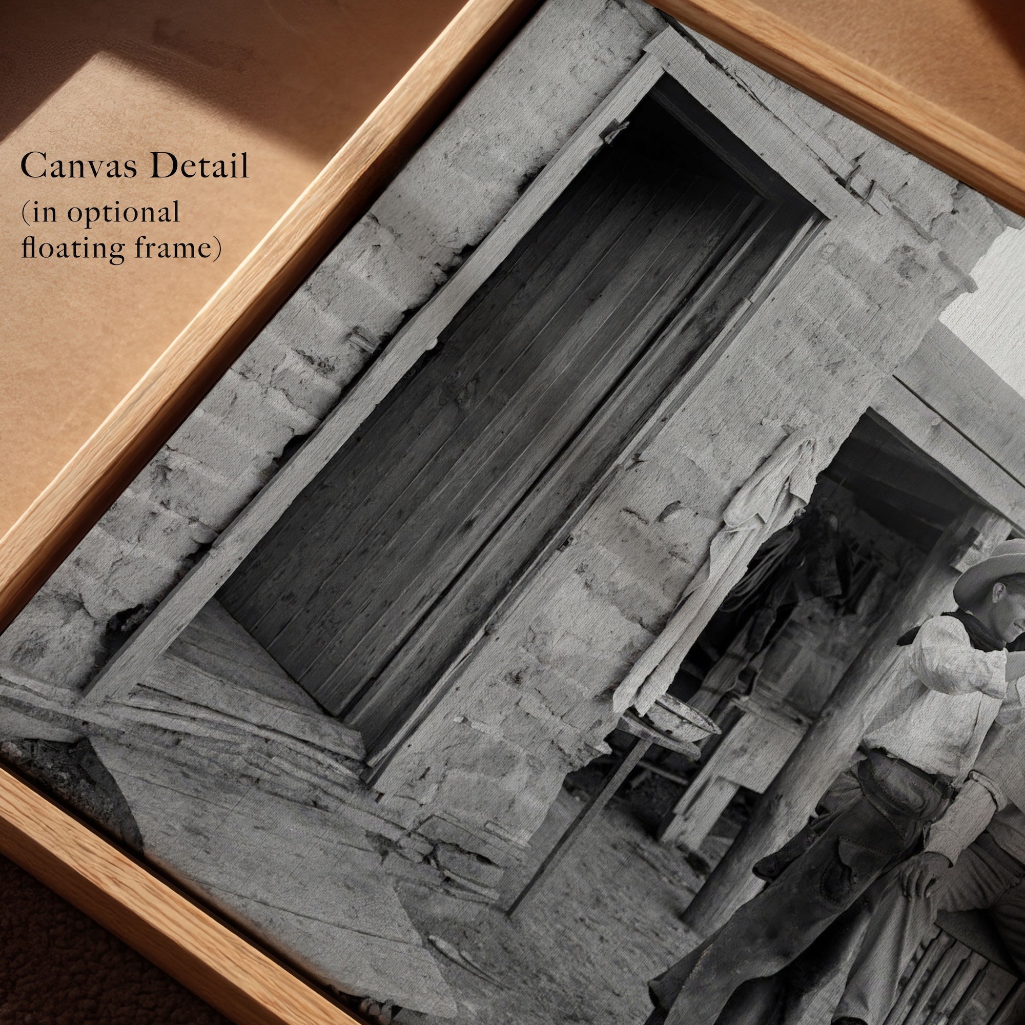 Cowboy Haircut: Funny Vintage Old West Black & White Photograph (Art Print)