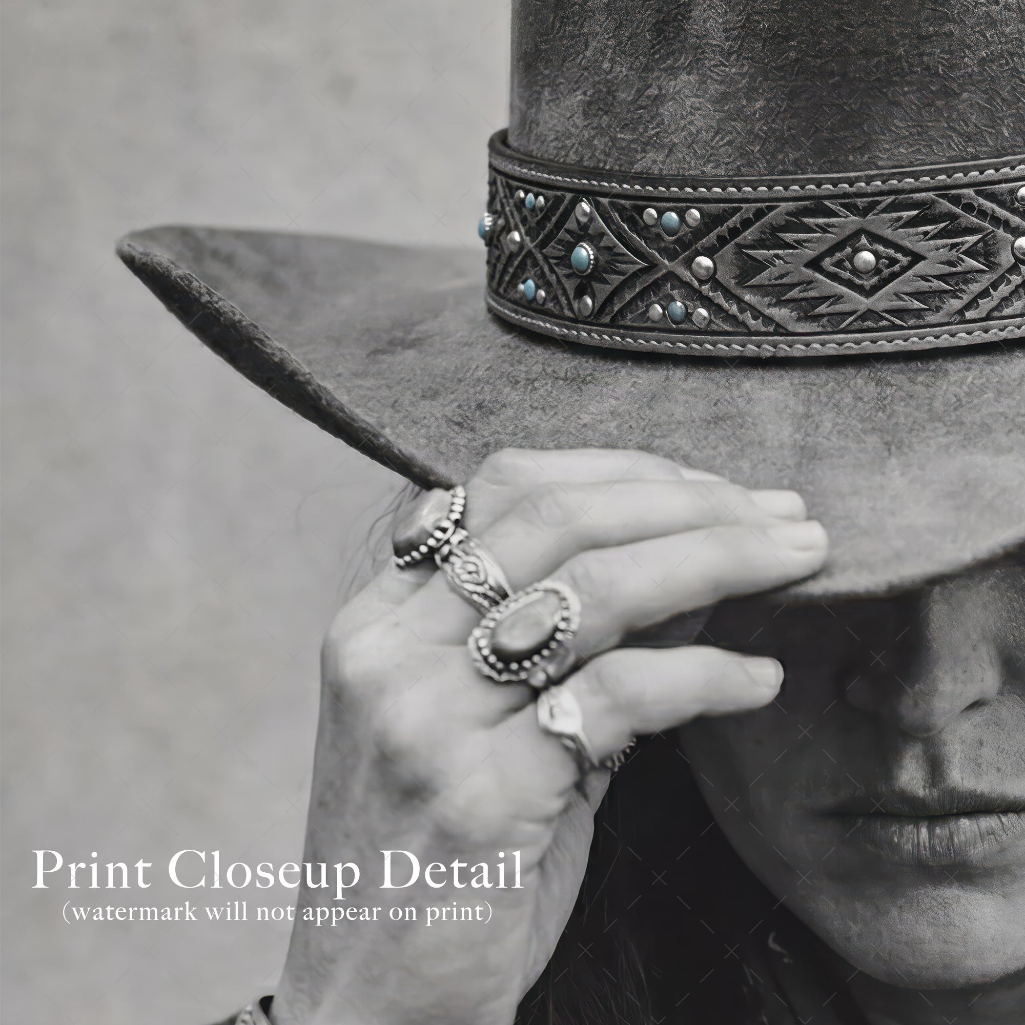 Cowgirl Tipping Her Hat: Western Photo Style Art Print